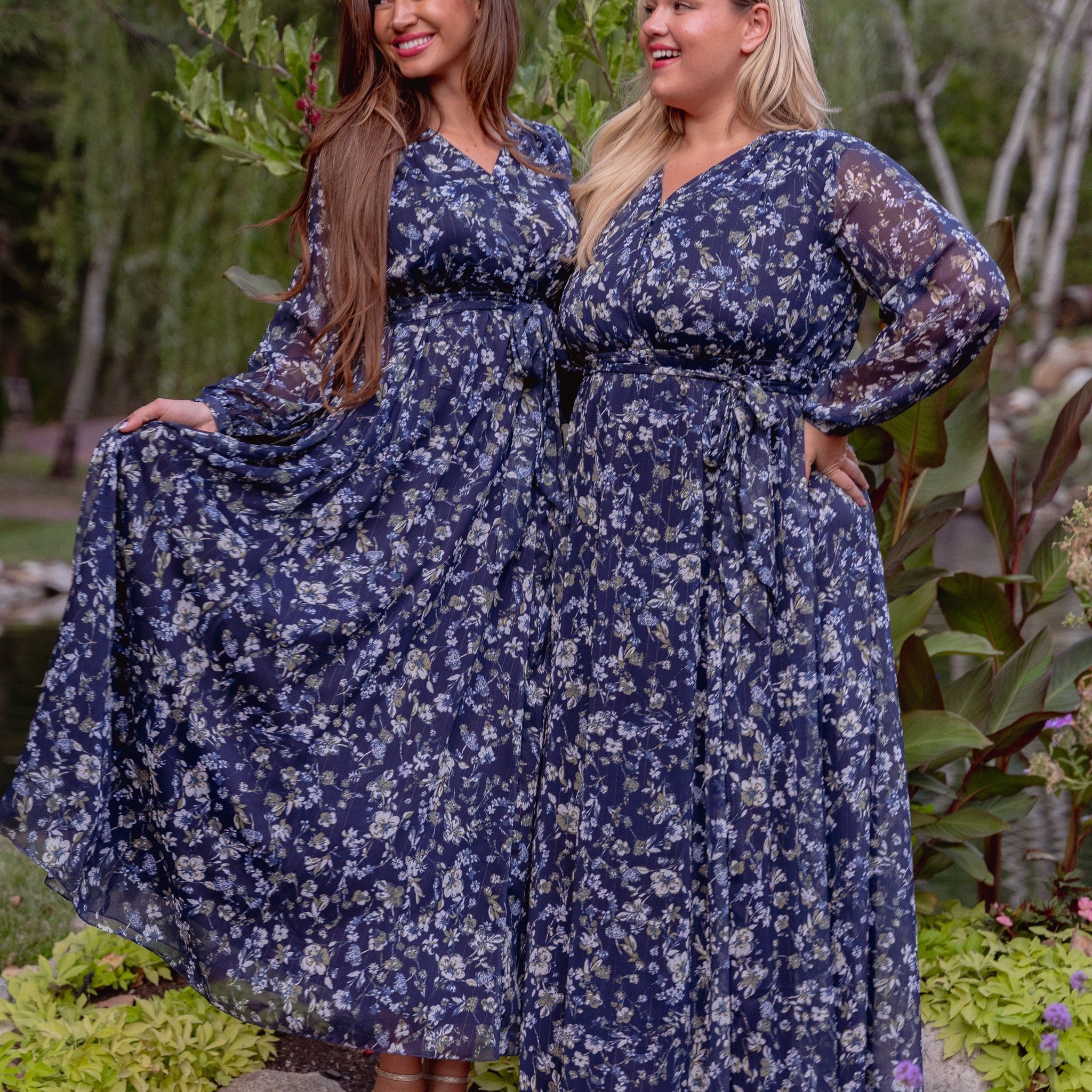 Chanel Winter Floral Gold Stripe Maxi - DM Exclusive - Nursing Friendly - Maternity Friendly - Restocking