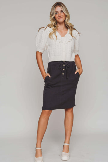 Celina Black Midi Skirt