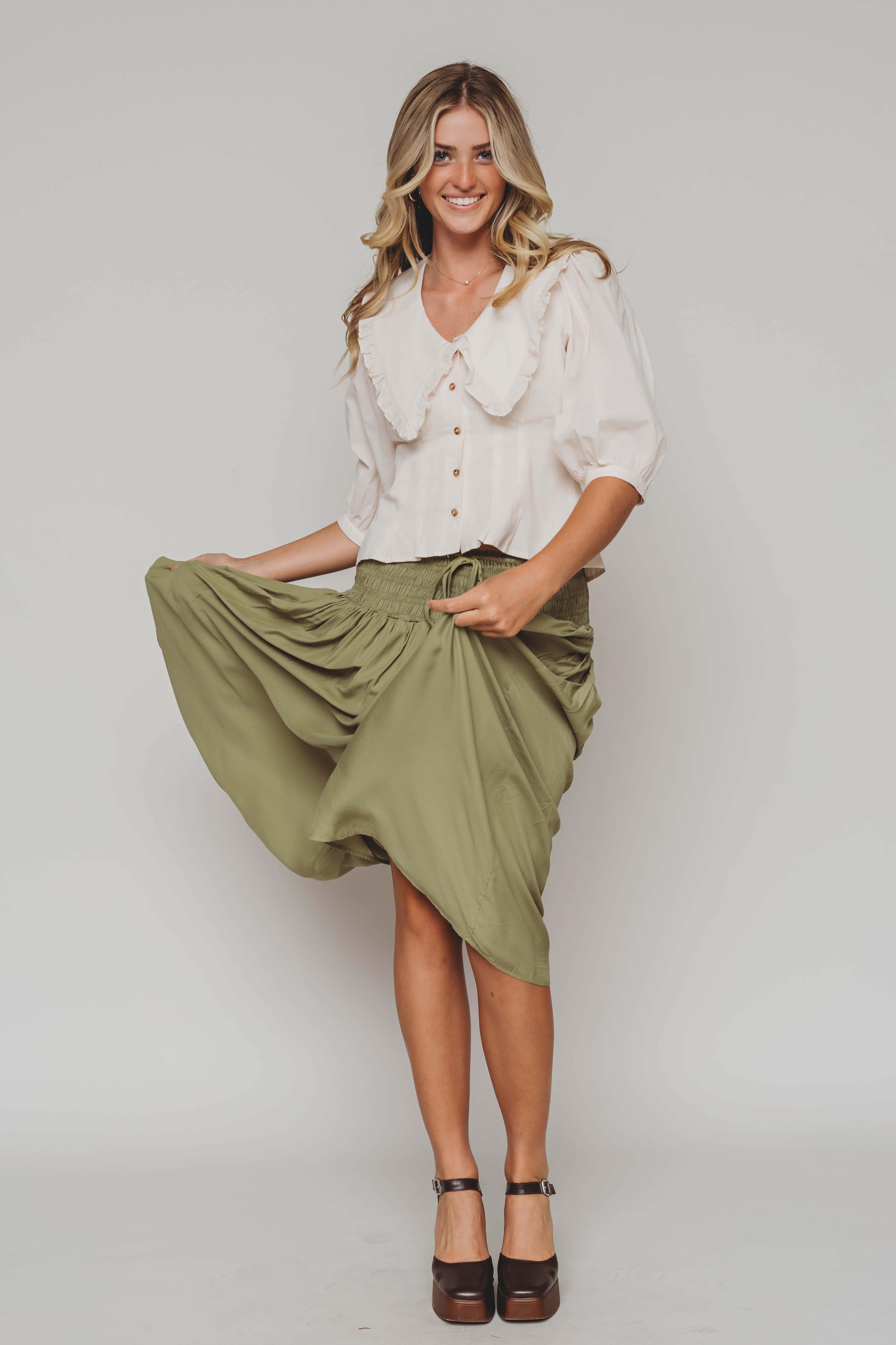 Elle Matcha Midi Skirt