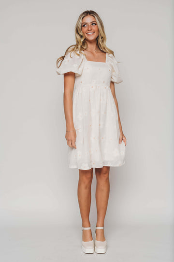 Rylee Cream Floral Midi dress - Maternity Friendly