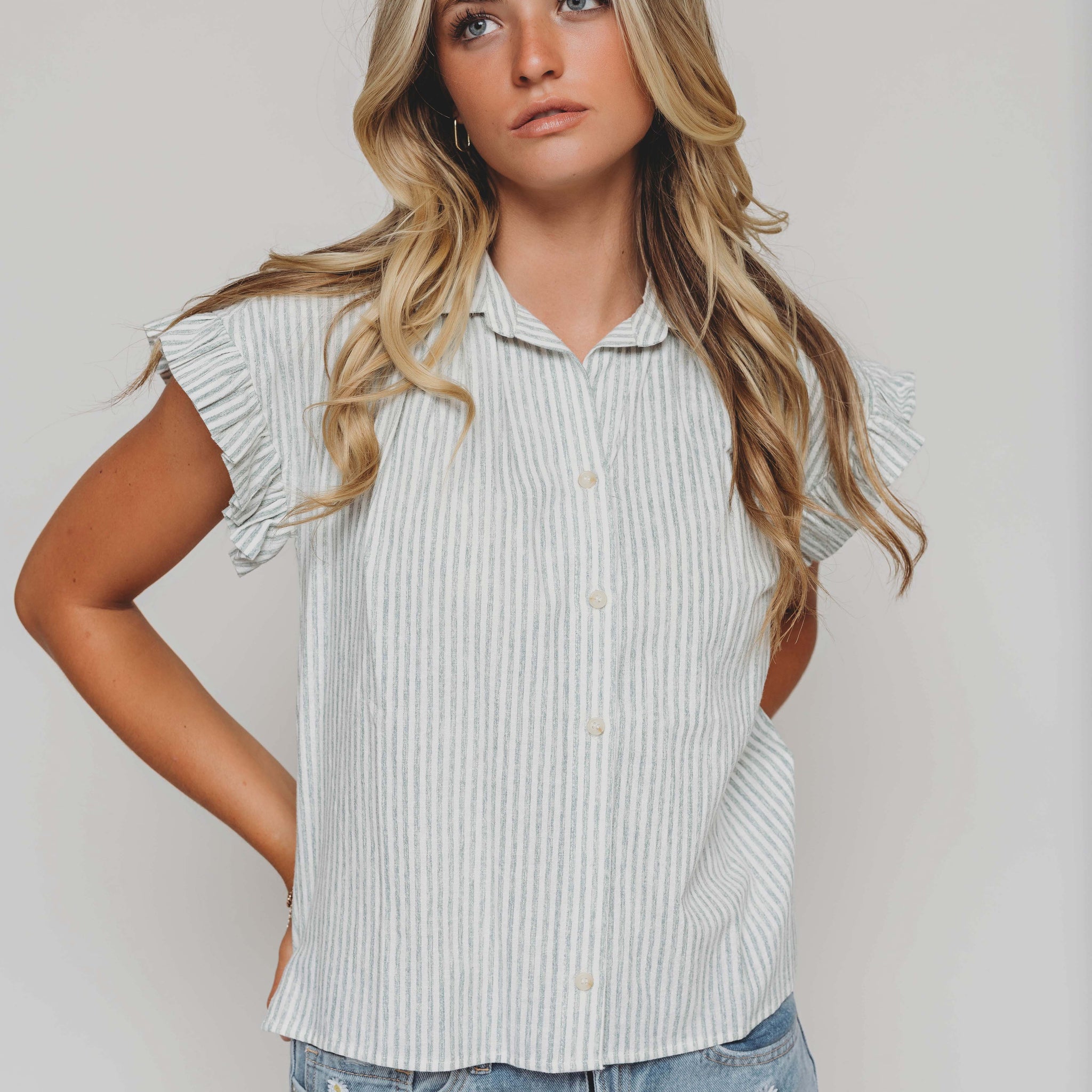 Sunny Day Green Stripe Top