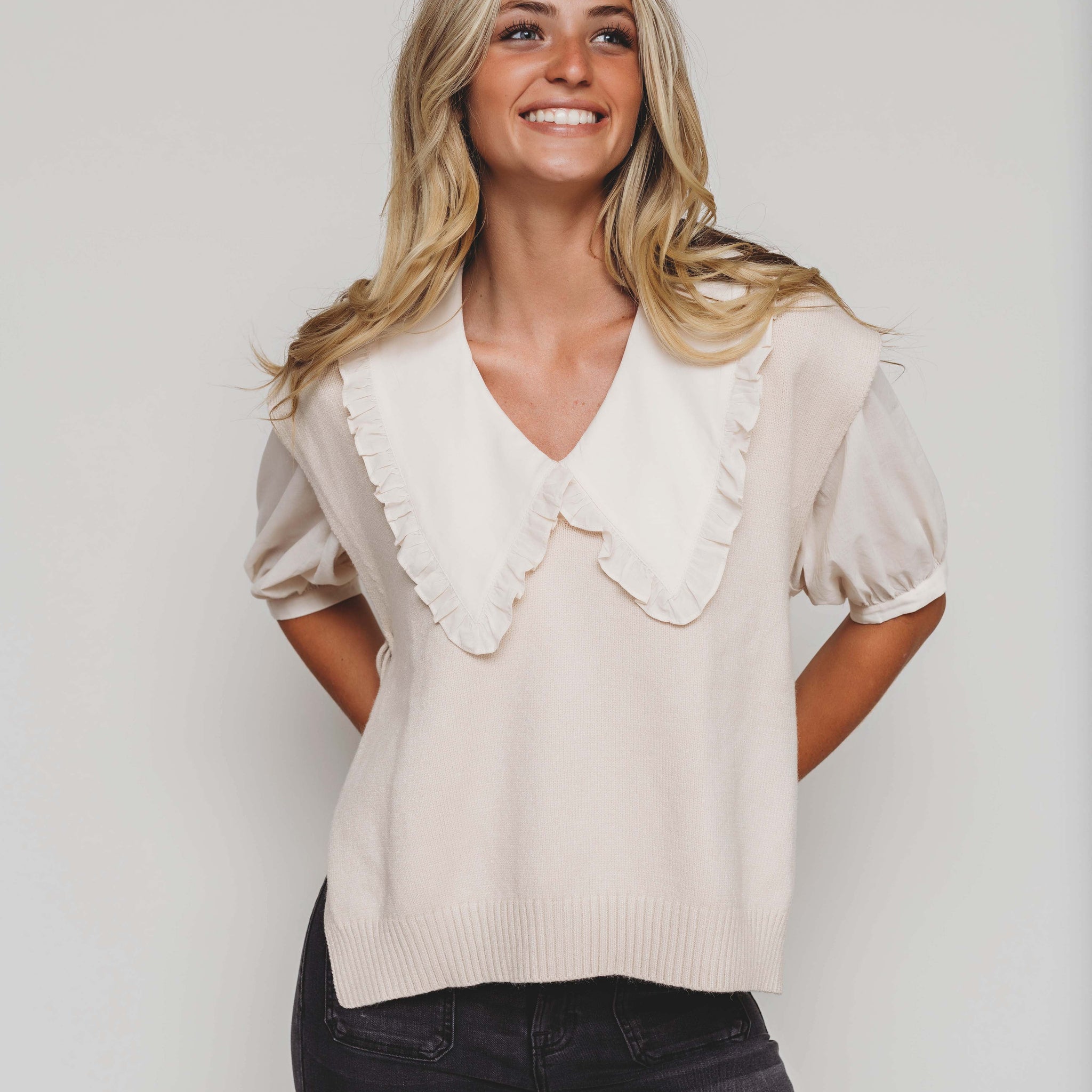 Never Be The Same Taupe Sweater Vest