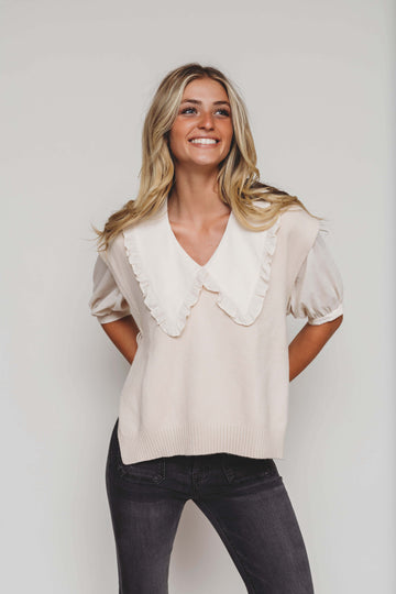 Never Be The Same Taupe Sweater Vest