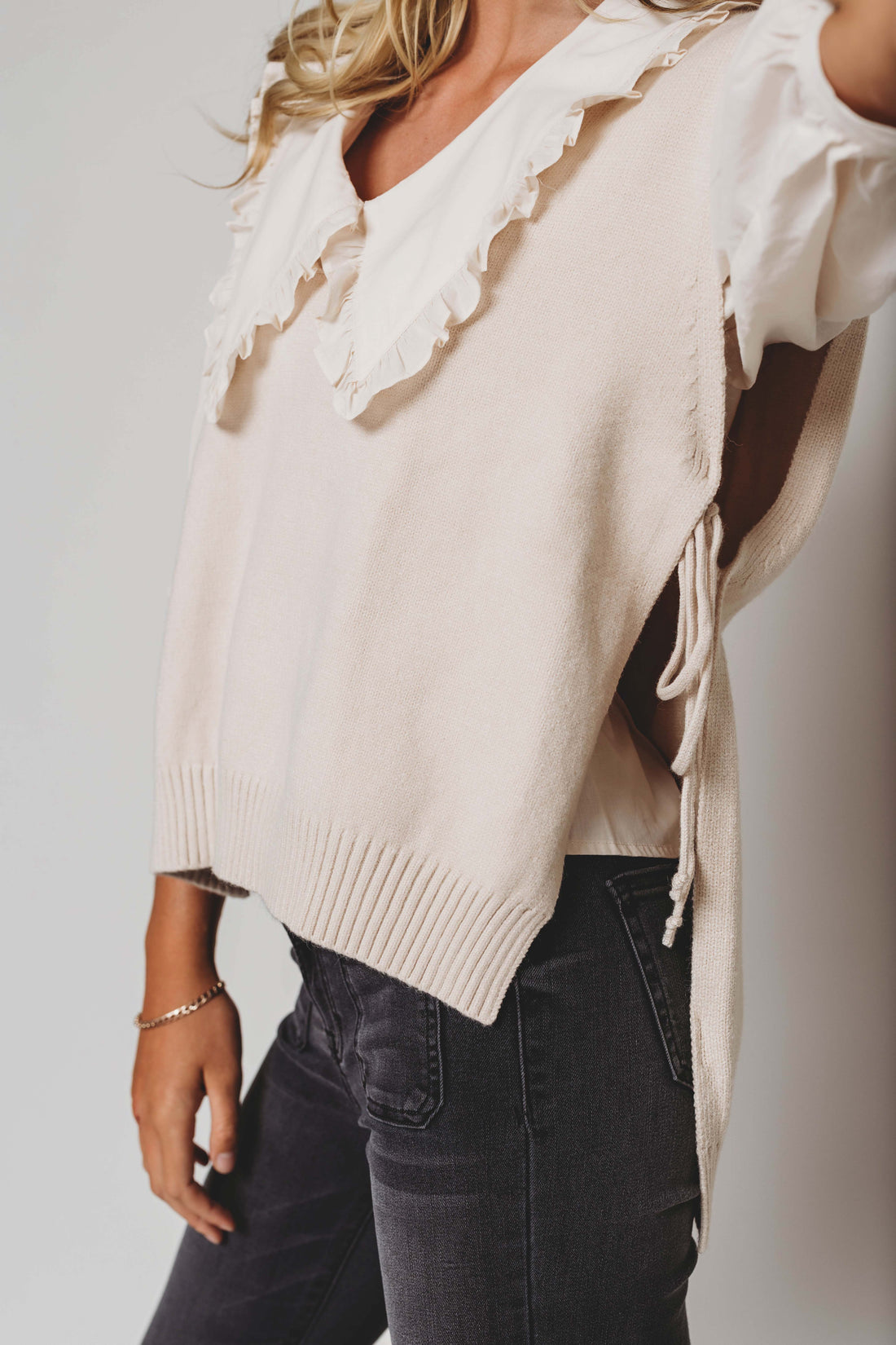 Never Be The Same Taupe Sweater Vest