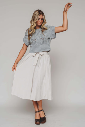 Aussie Tan Stripe Midi Skirt