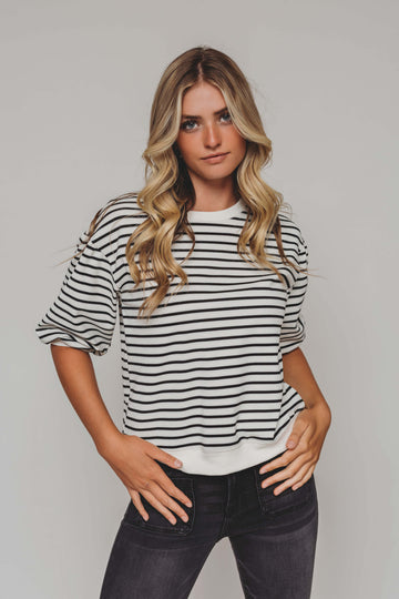 Amelia Black & White Stripe Top
