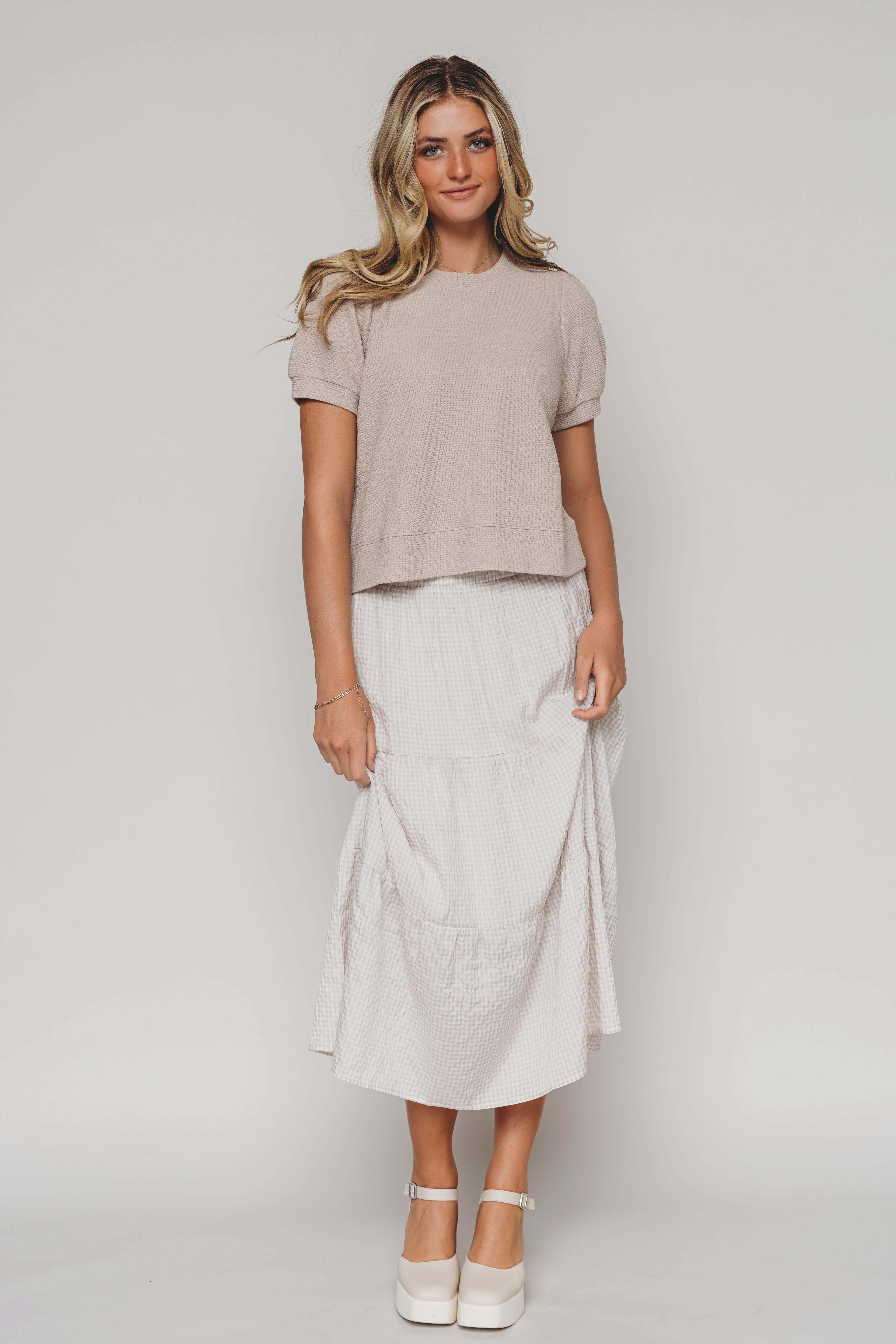 Mindy Taupe Textured Knit Top