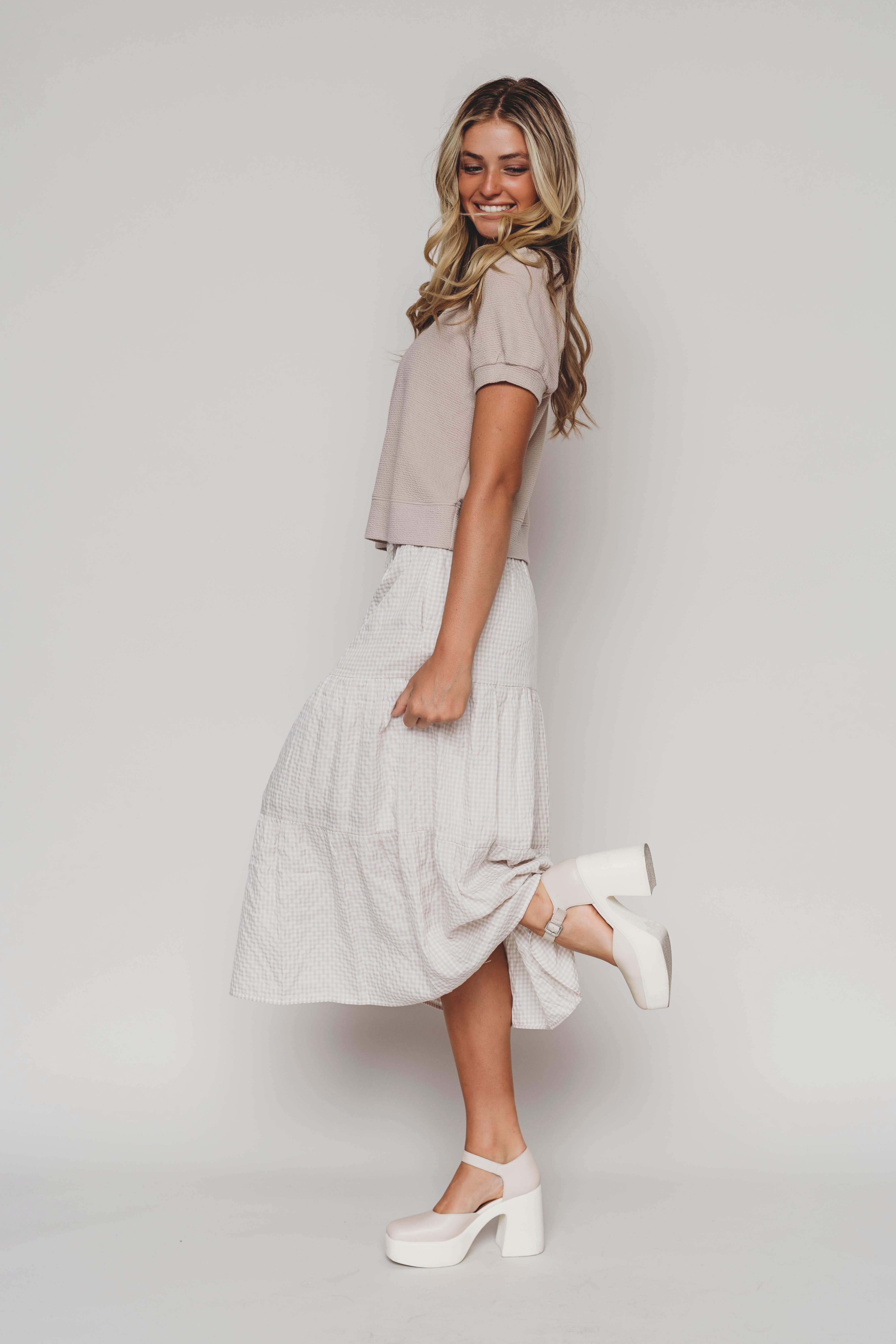 Mayden Cream Gingham Skirt