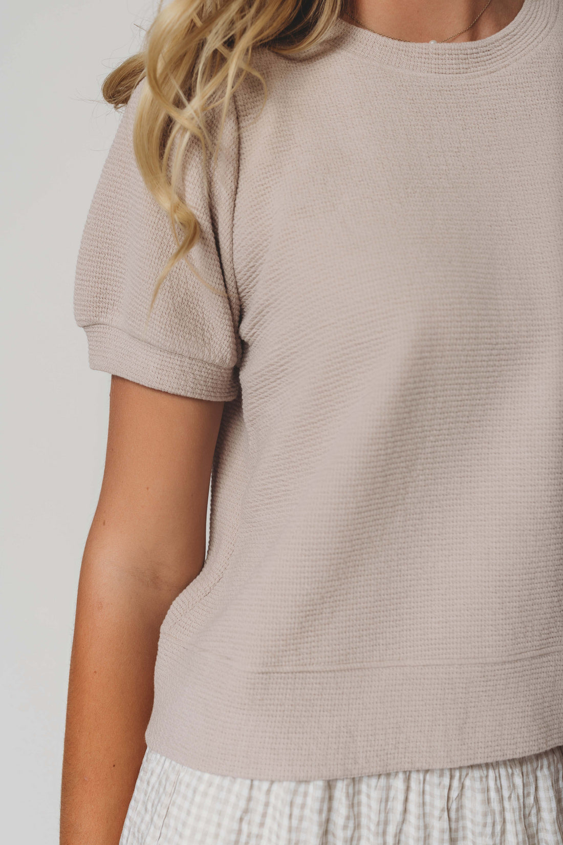 Mindy Taupe Textured Knit Top