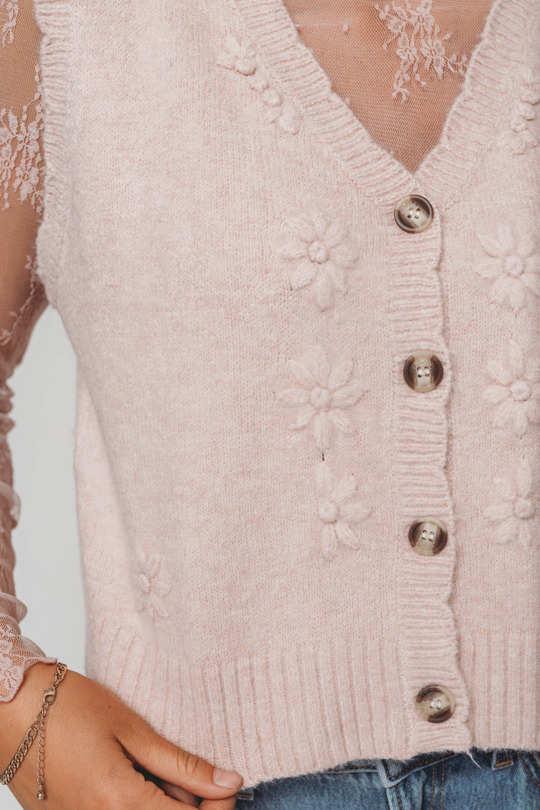 Frankie Pink Flower Sweater Vest