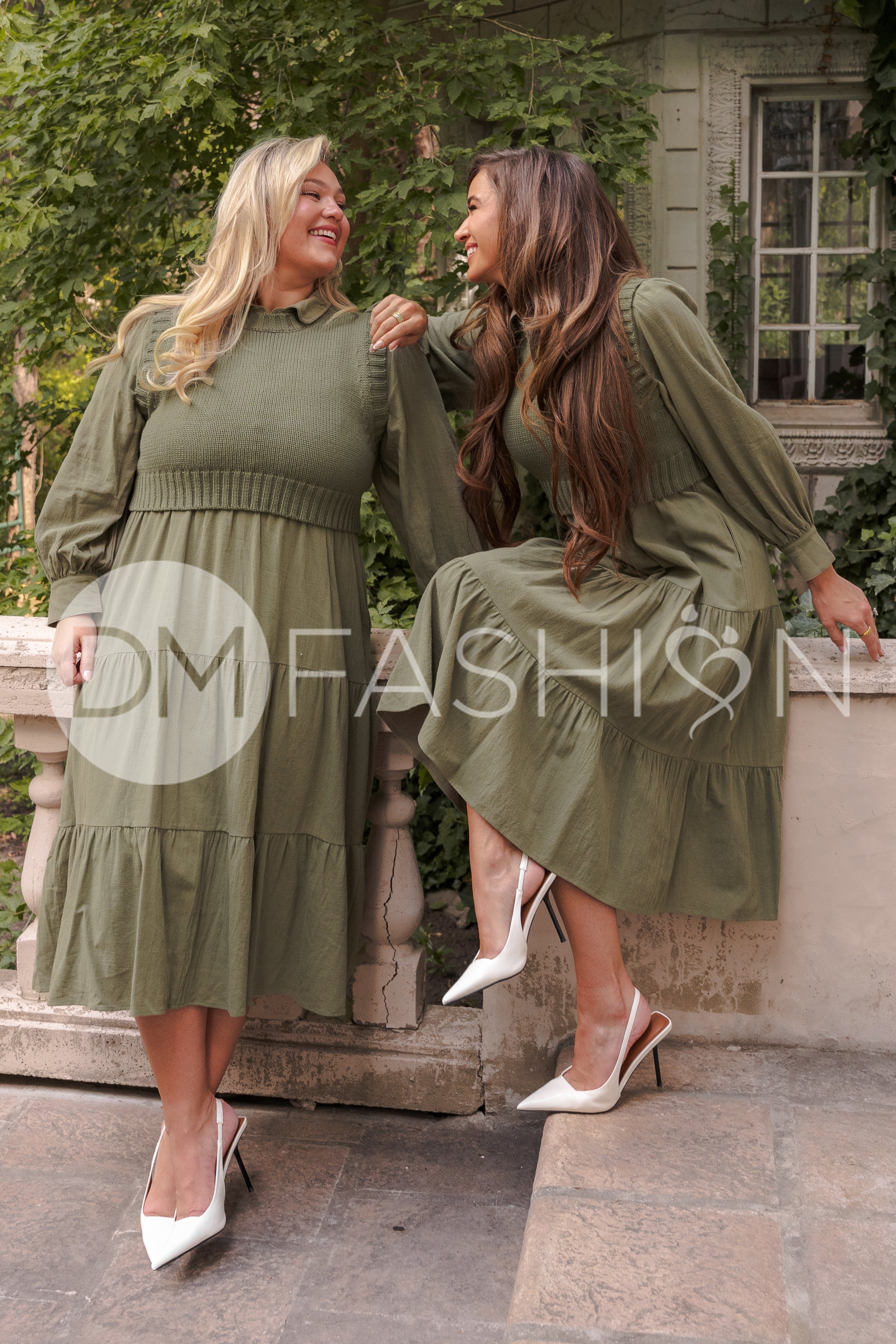 Angelica Olive Green Sweater Dress - DM Exclusive - Restocked