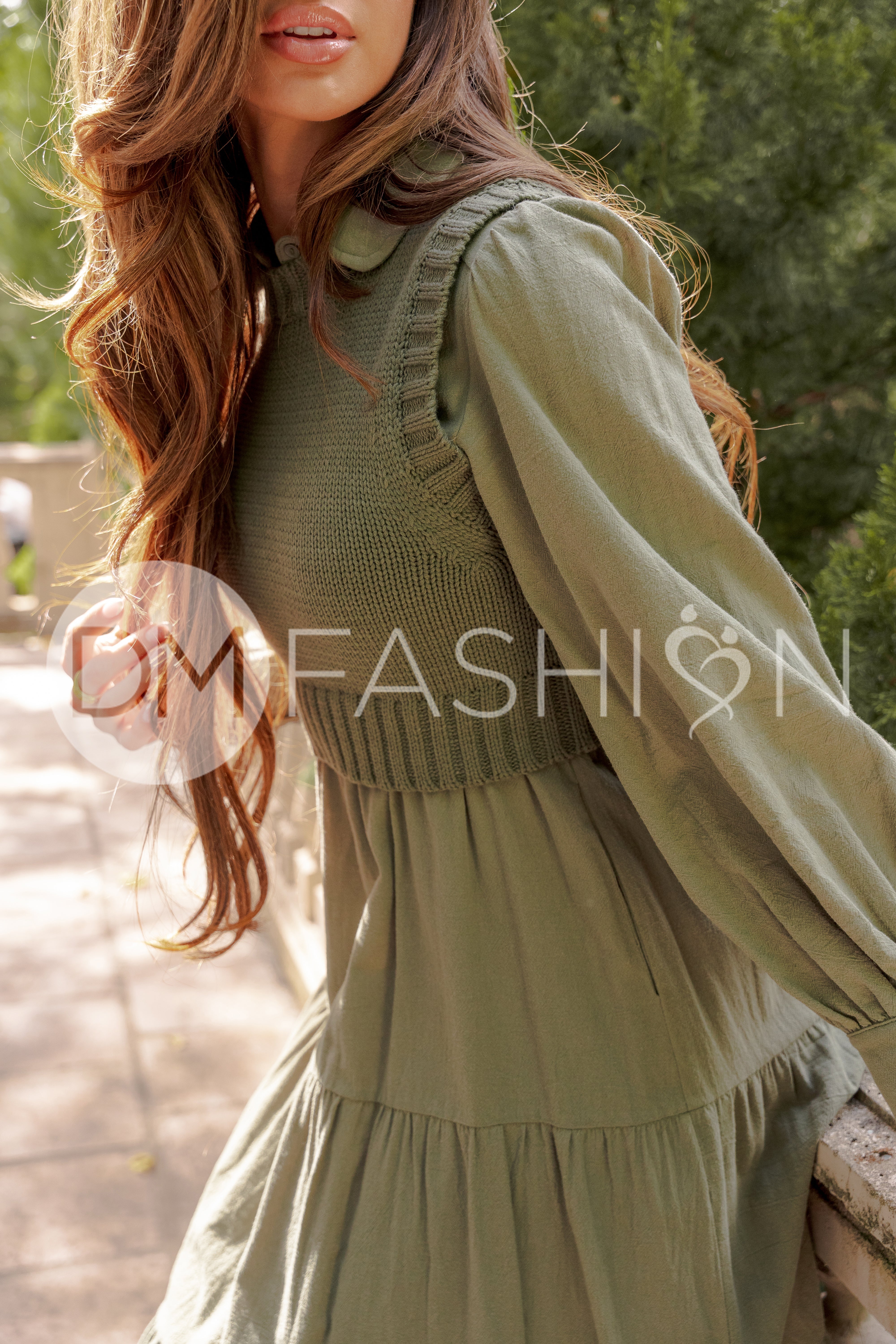 Angelica Olive Green Sweater Dress - DM Exclusive - Restocked