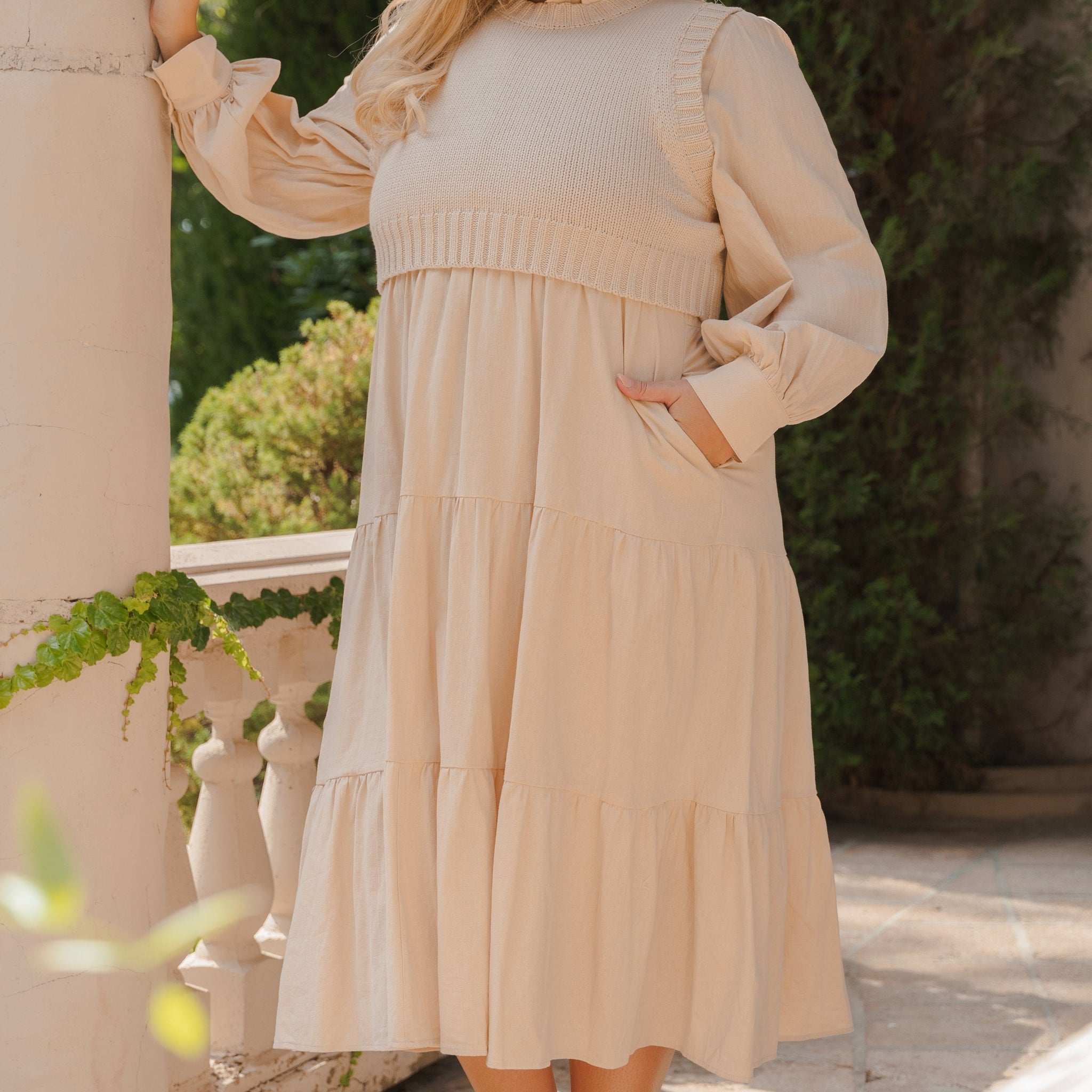 Angelica Almond Sweater Dress - DM Exclusive - Restocked