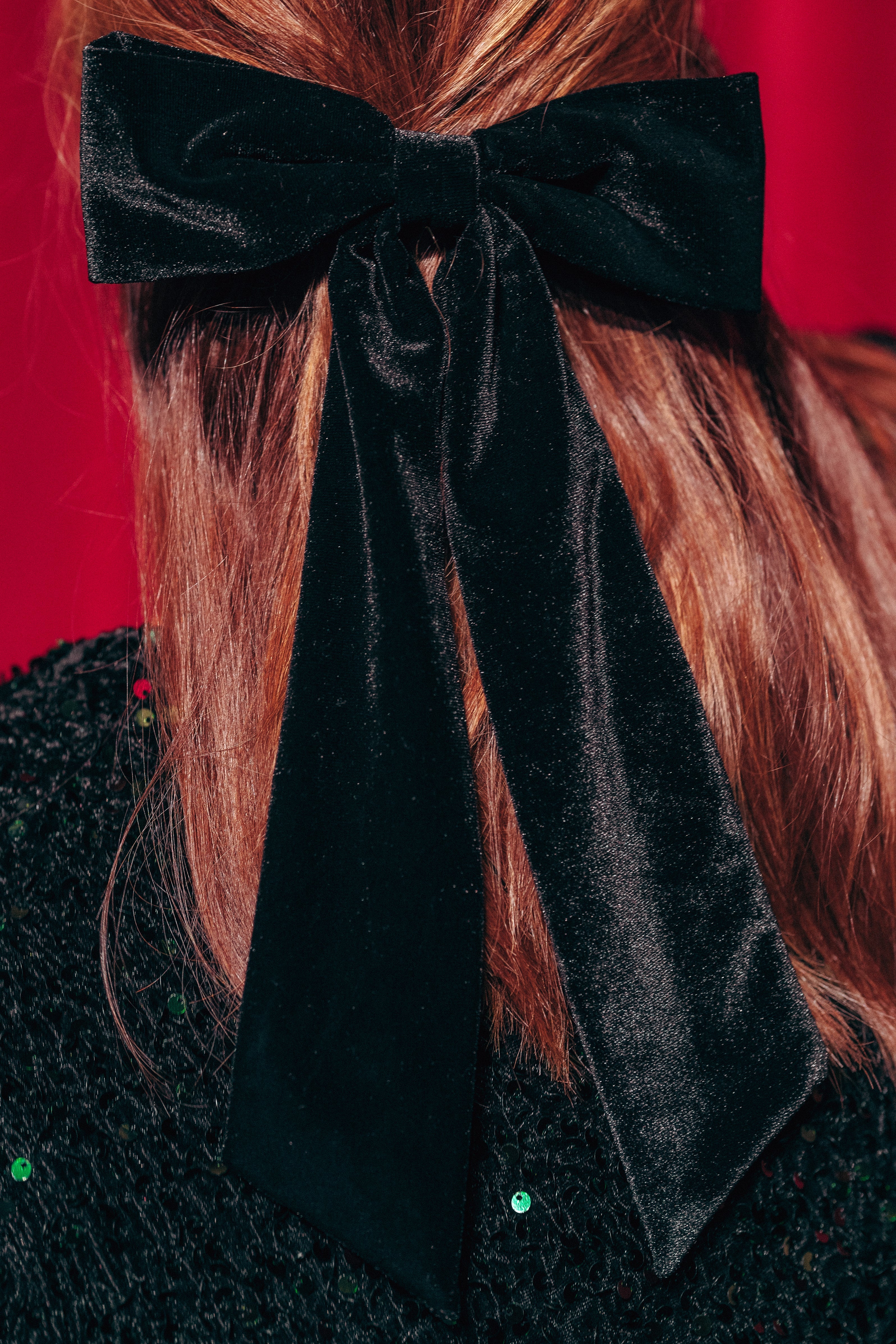 Black Velvet Hair Bow - FINAL SALE