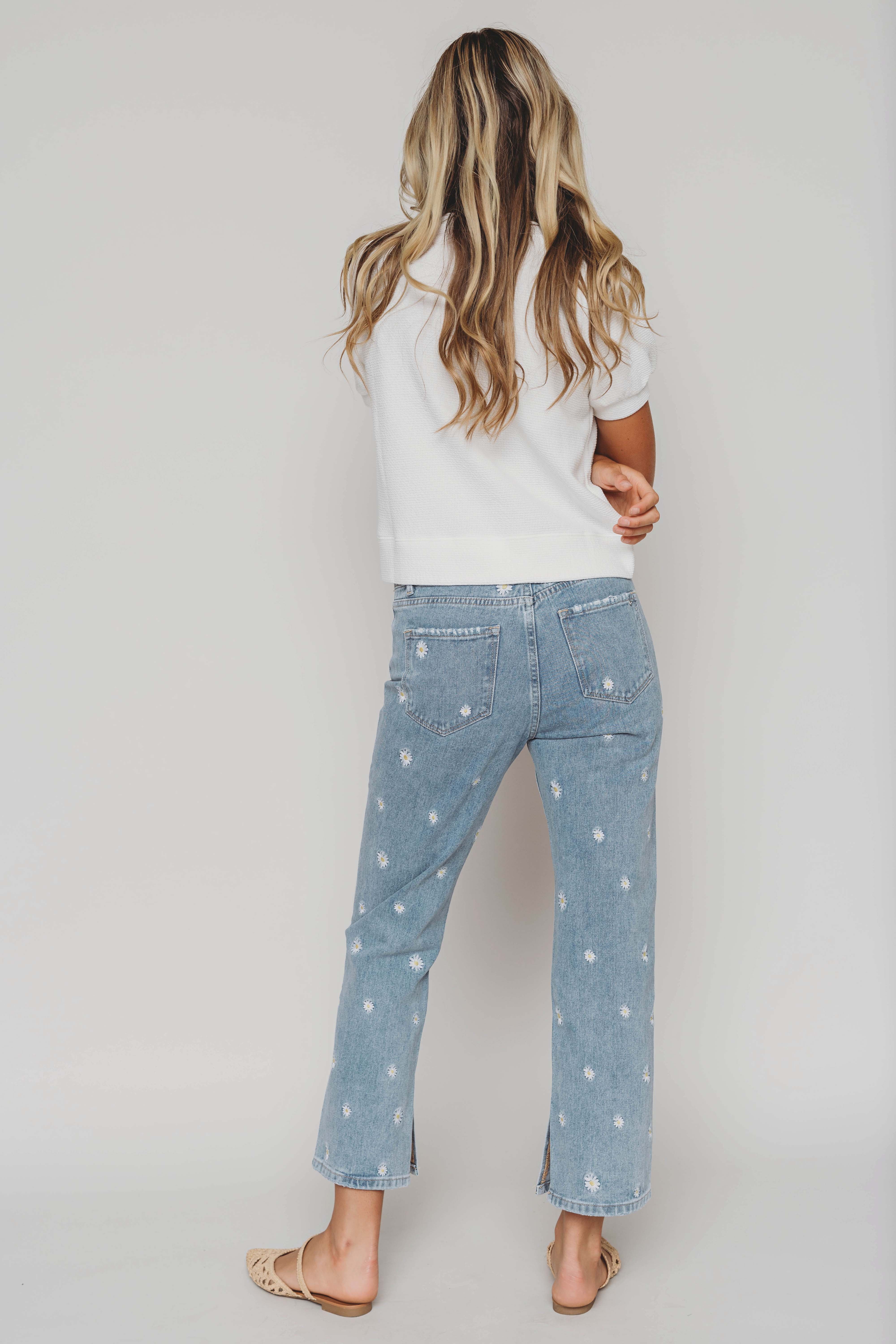 Mindy White Textured Knit Top