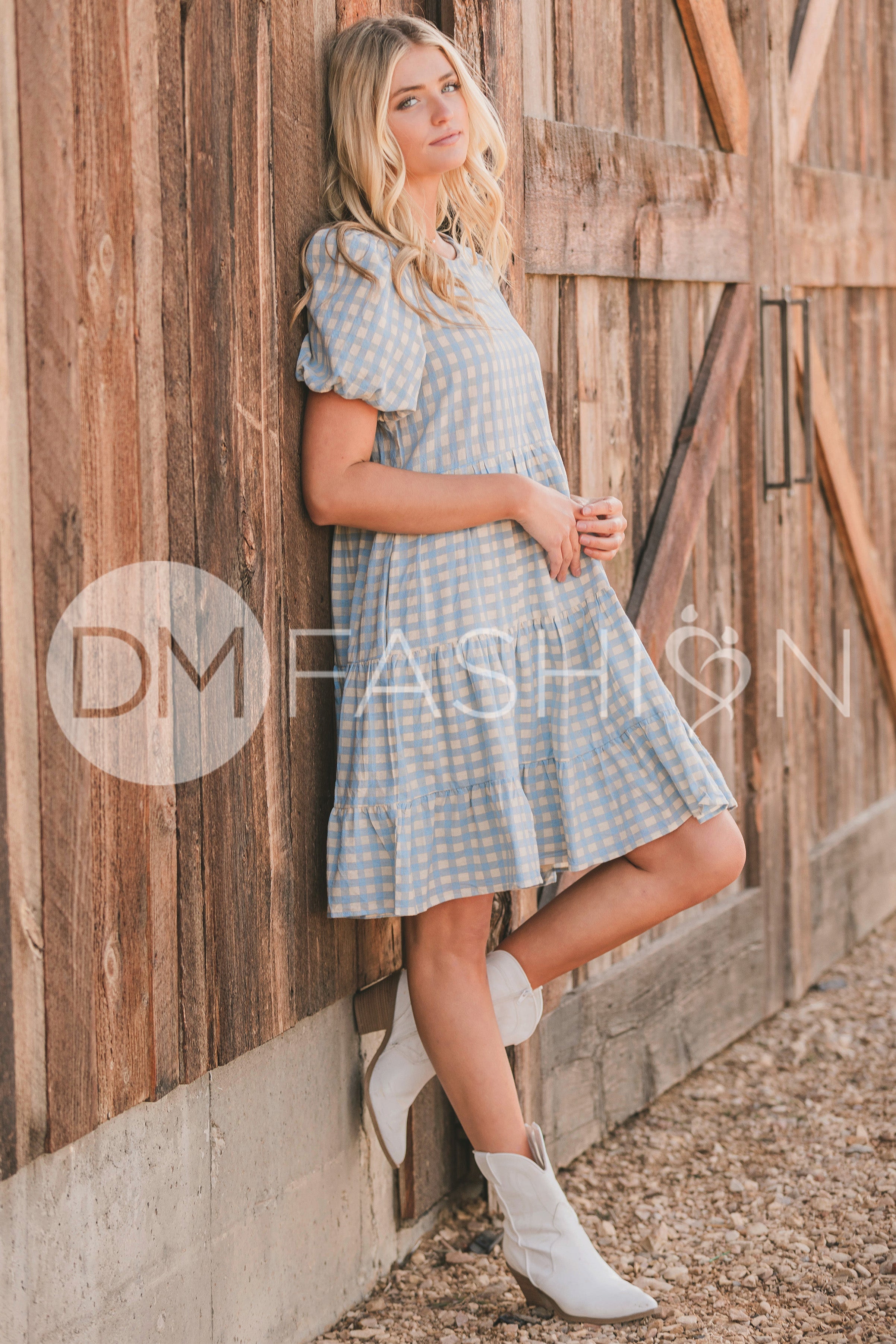 Hannah Jean Blue Gingham Dress - MCO - LOW STOCK