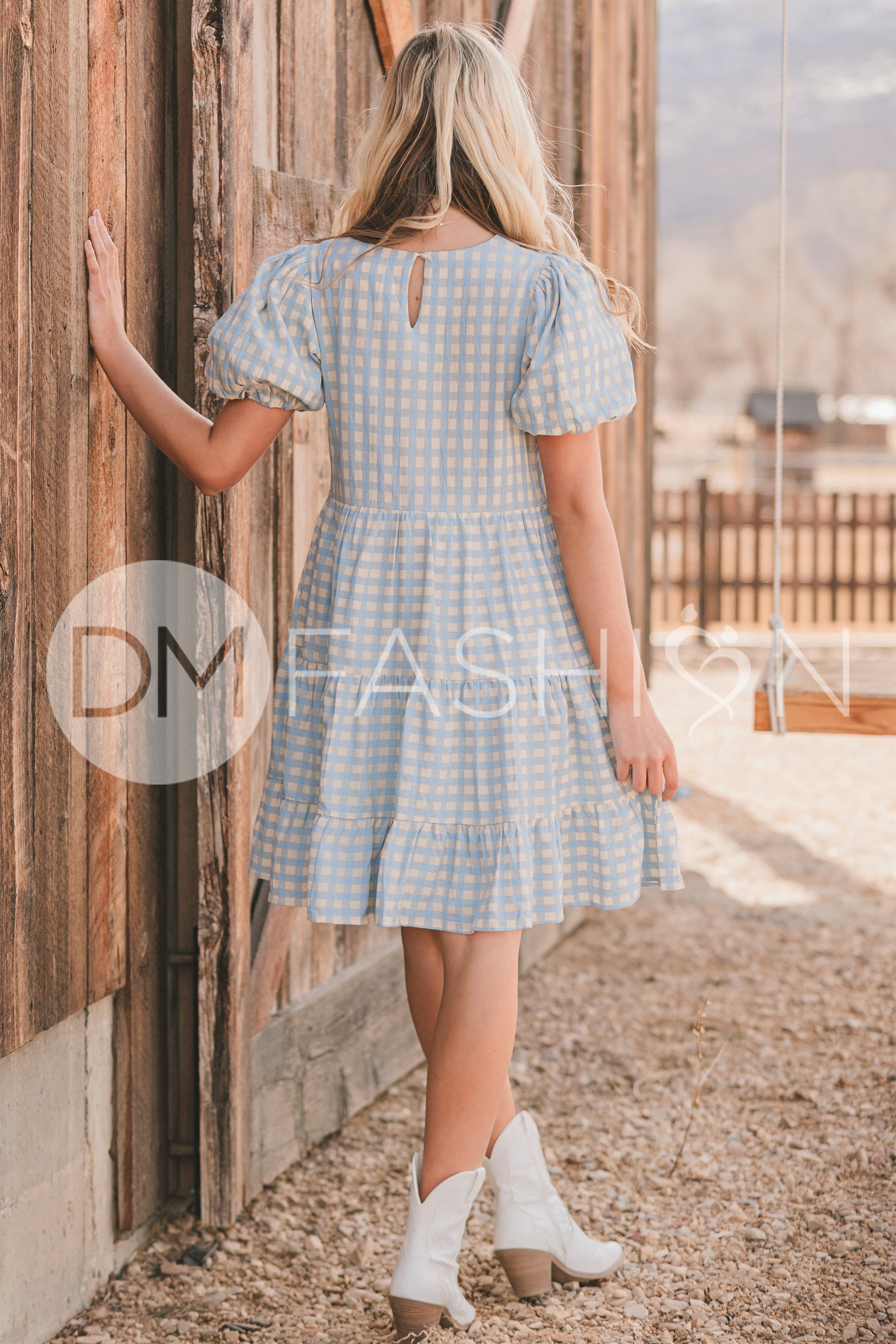 Hannah Jean Blue Gingham Dress - MCO - LOW STOCK