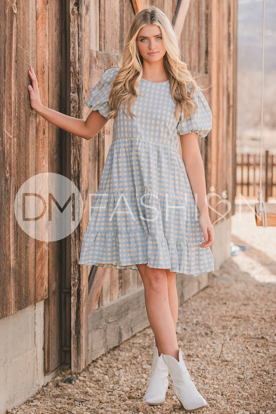 Hannah Jean Blue Gingham Dress - MCO - LOW STOCK