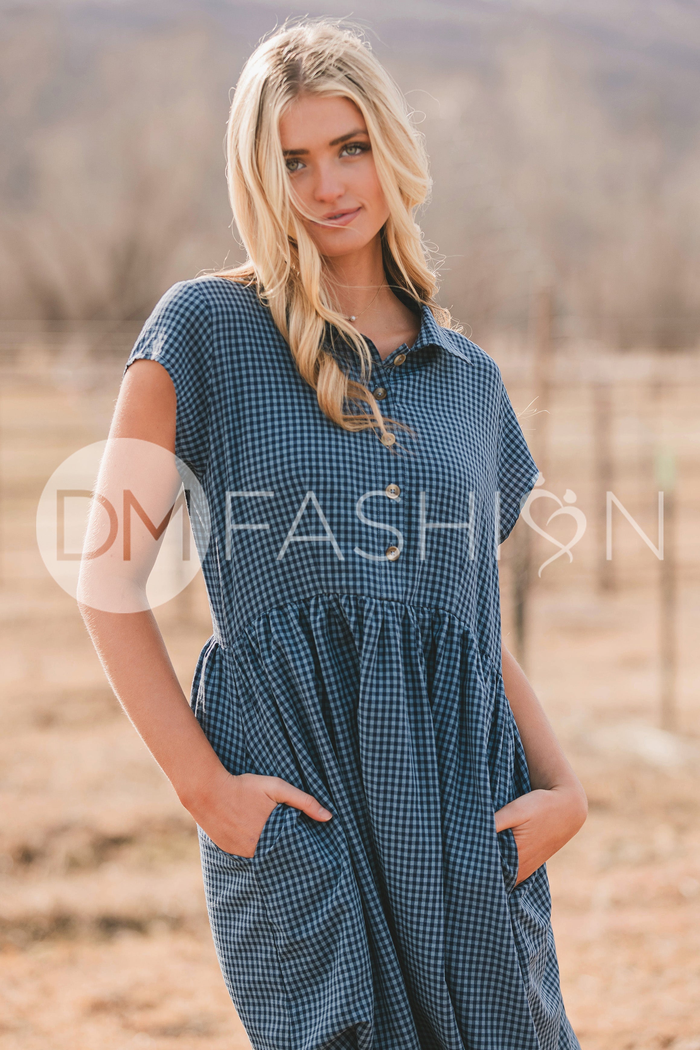 Sabrina Blue Dress - MCO - Nursing Friendly