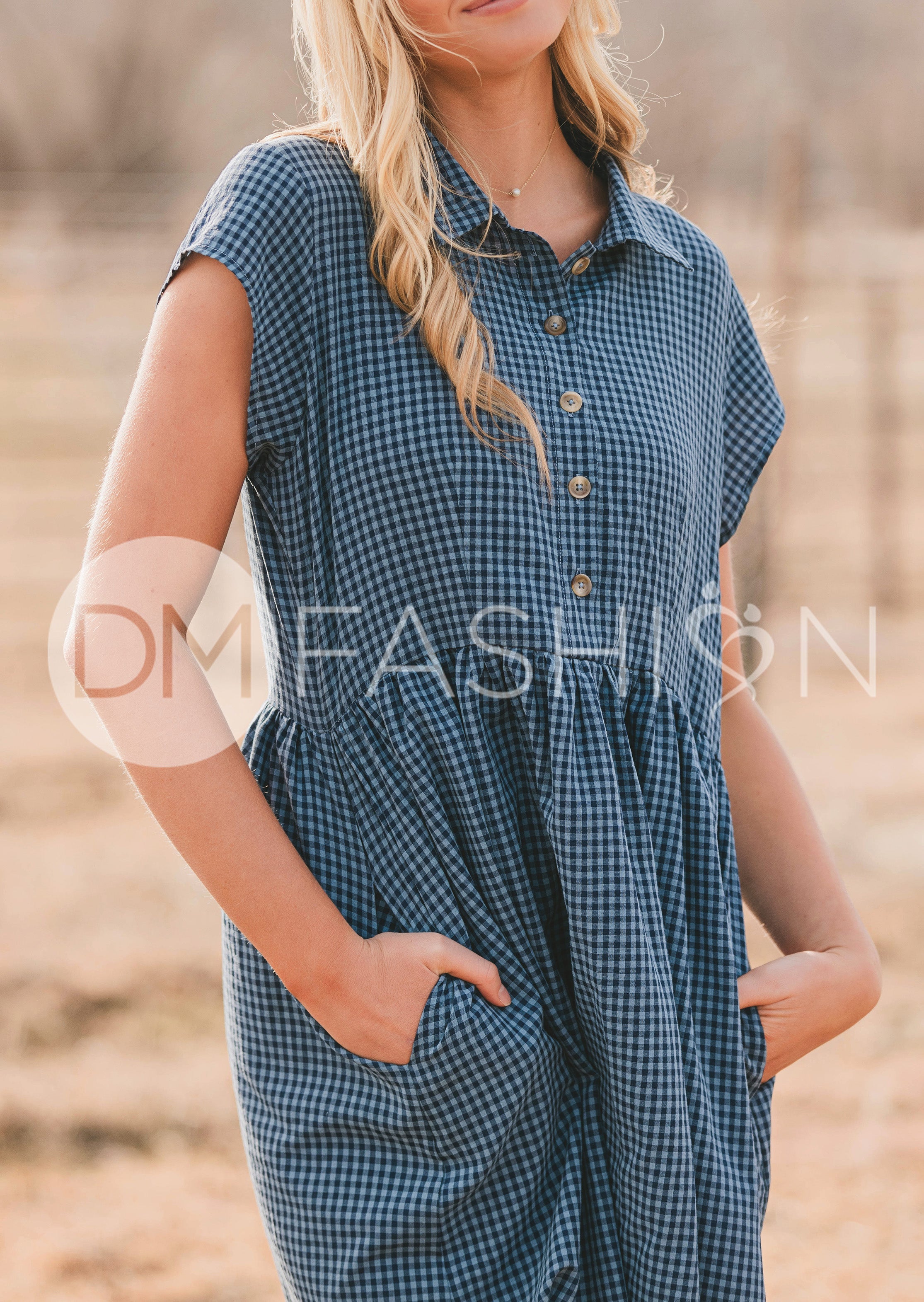 Sabrina Blue Dress - MCO - Nursing Friendly