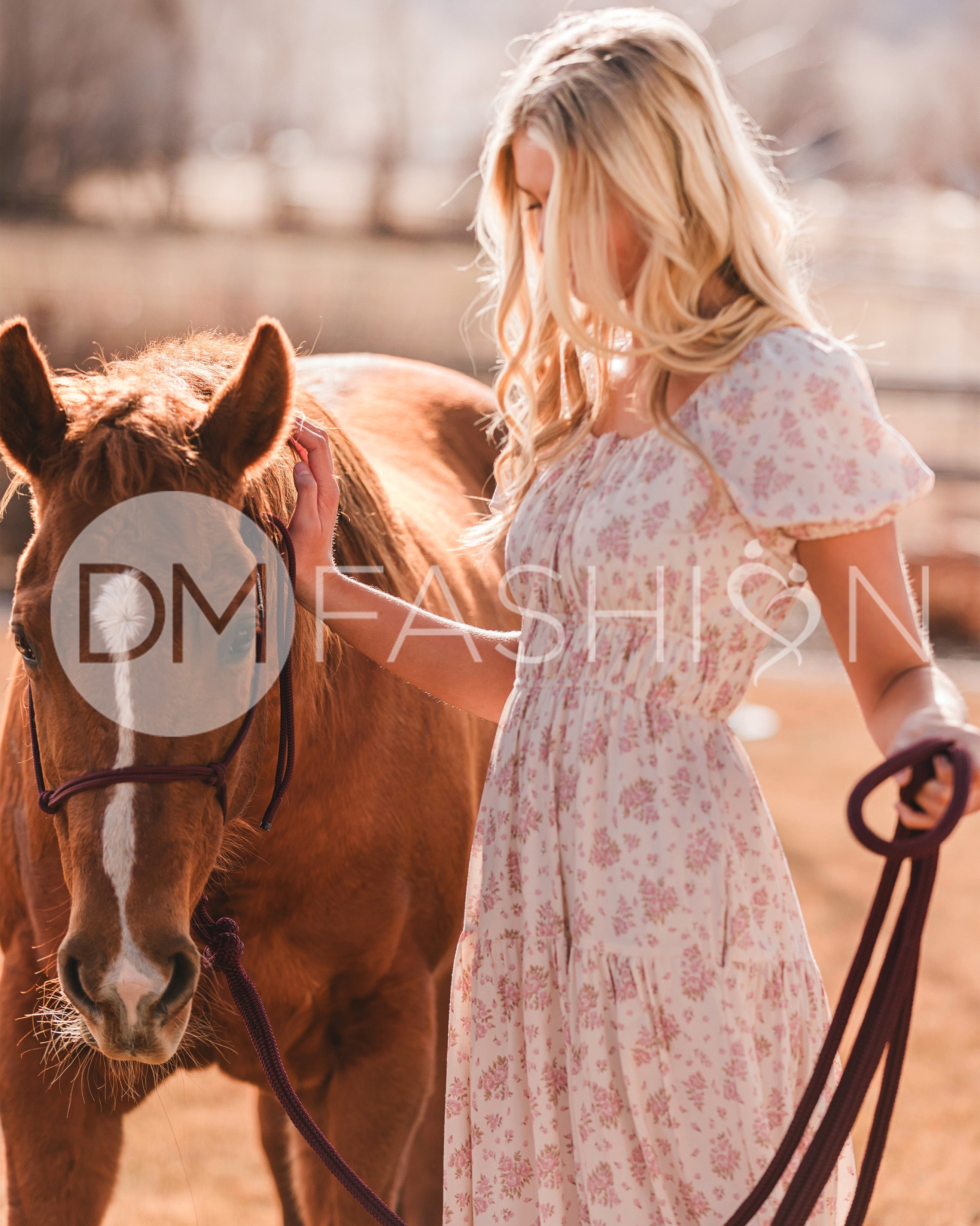 Clementine Pink Chateau Floral Dress - DM Exclusive - Maternity Friendly - Nursing Friendly - LOW STOCK