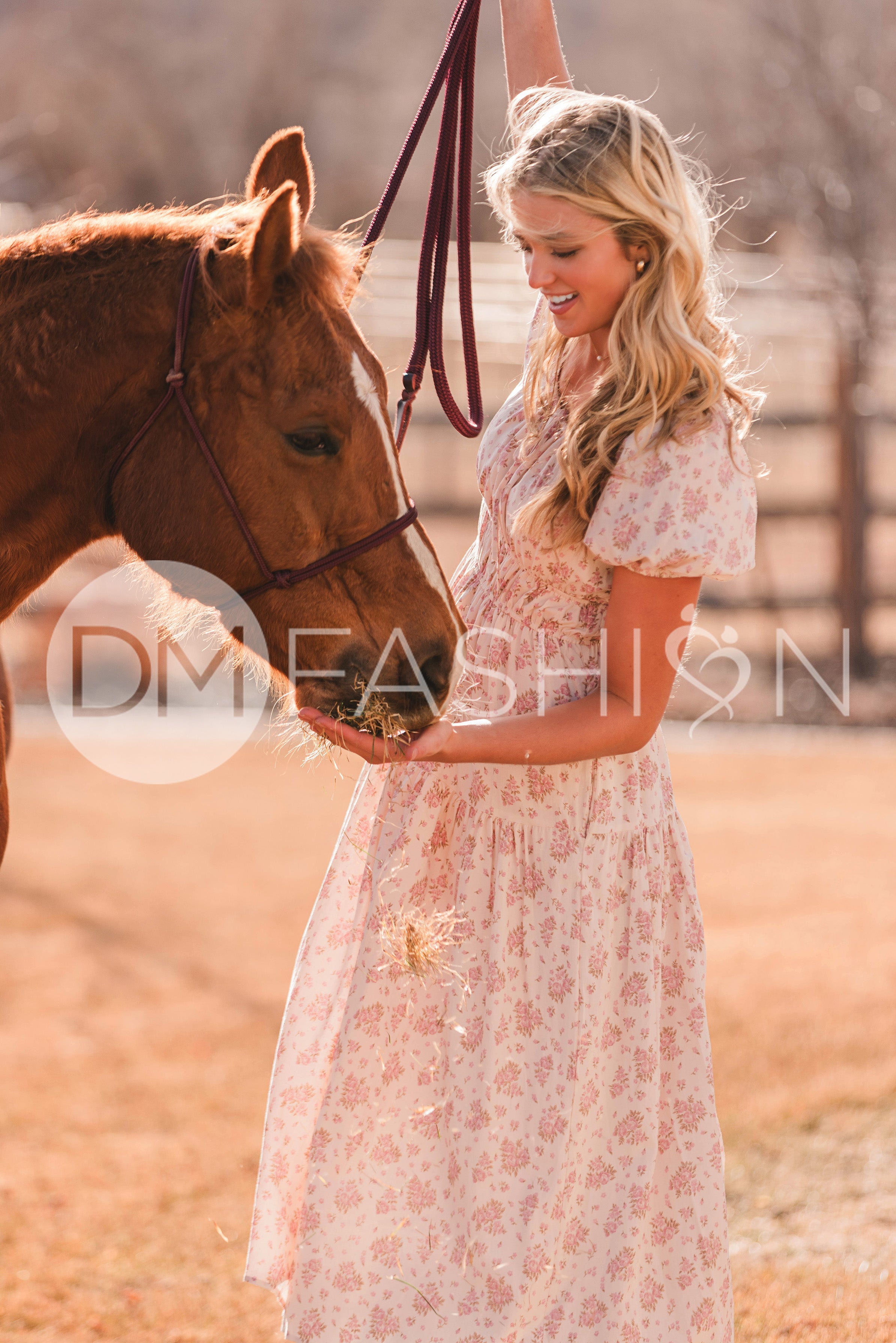 Clementine Pink Chateau Floral Dress - DM Exclusive - Maternity Friendly - Nursing Friendly - LOW STOCK