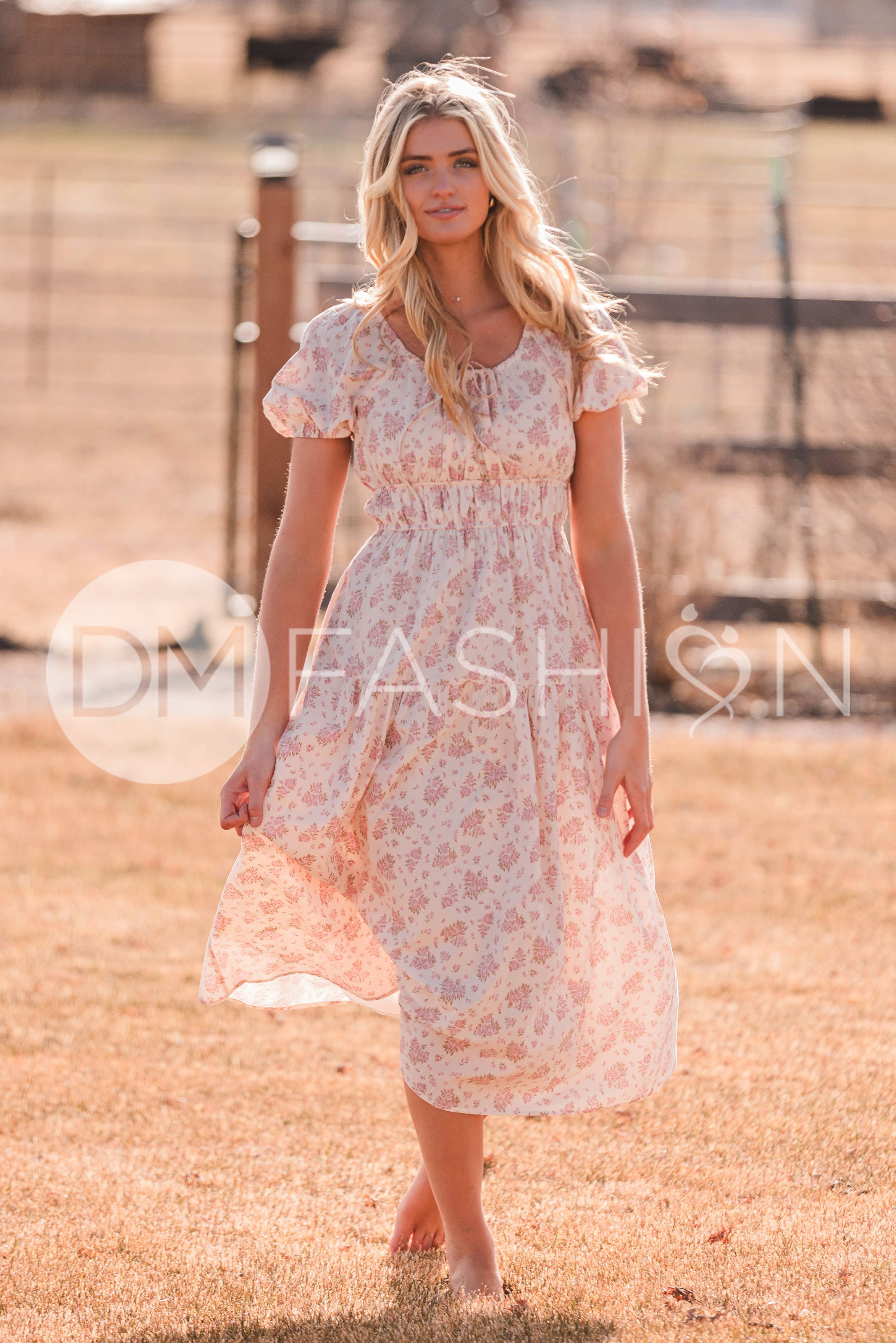 Clementine Pink Chateau Floral Dress - DM Exclusive - Maternity Friendly - Nursing Friendly - LOW STOCK