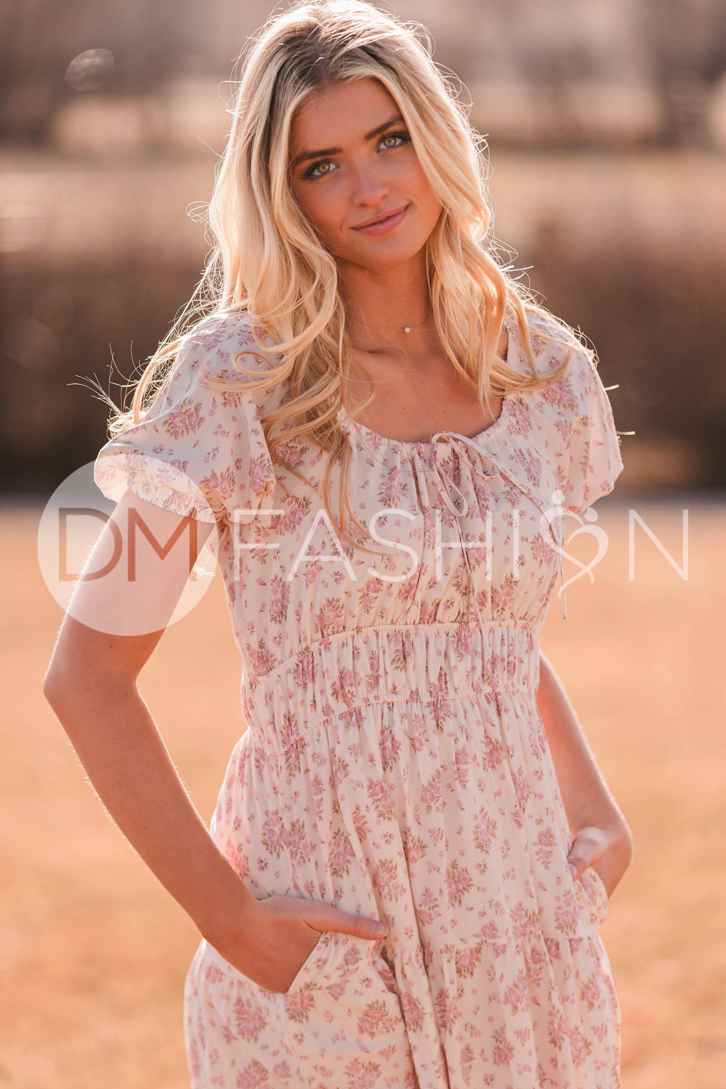 Clementine Pink Chateau Floral Dress - DM Exclusive - Maternity Friendly - Nursing Friendly - LOW STOCK