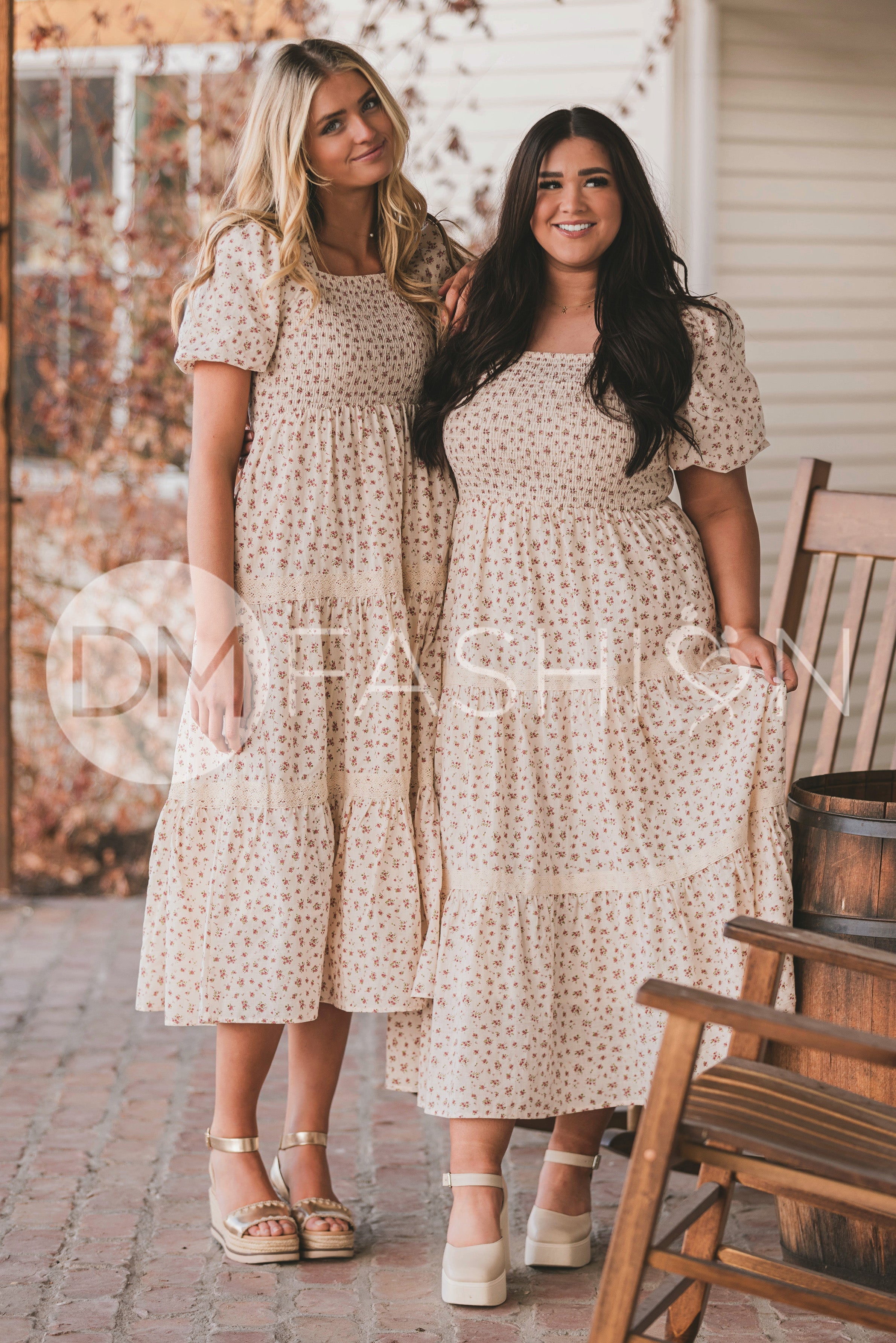 Florence Pink Meadow Midi Dress - DM Exclusive - Maternity Friendly - LOW STOCK