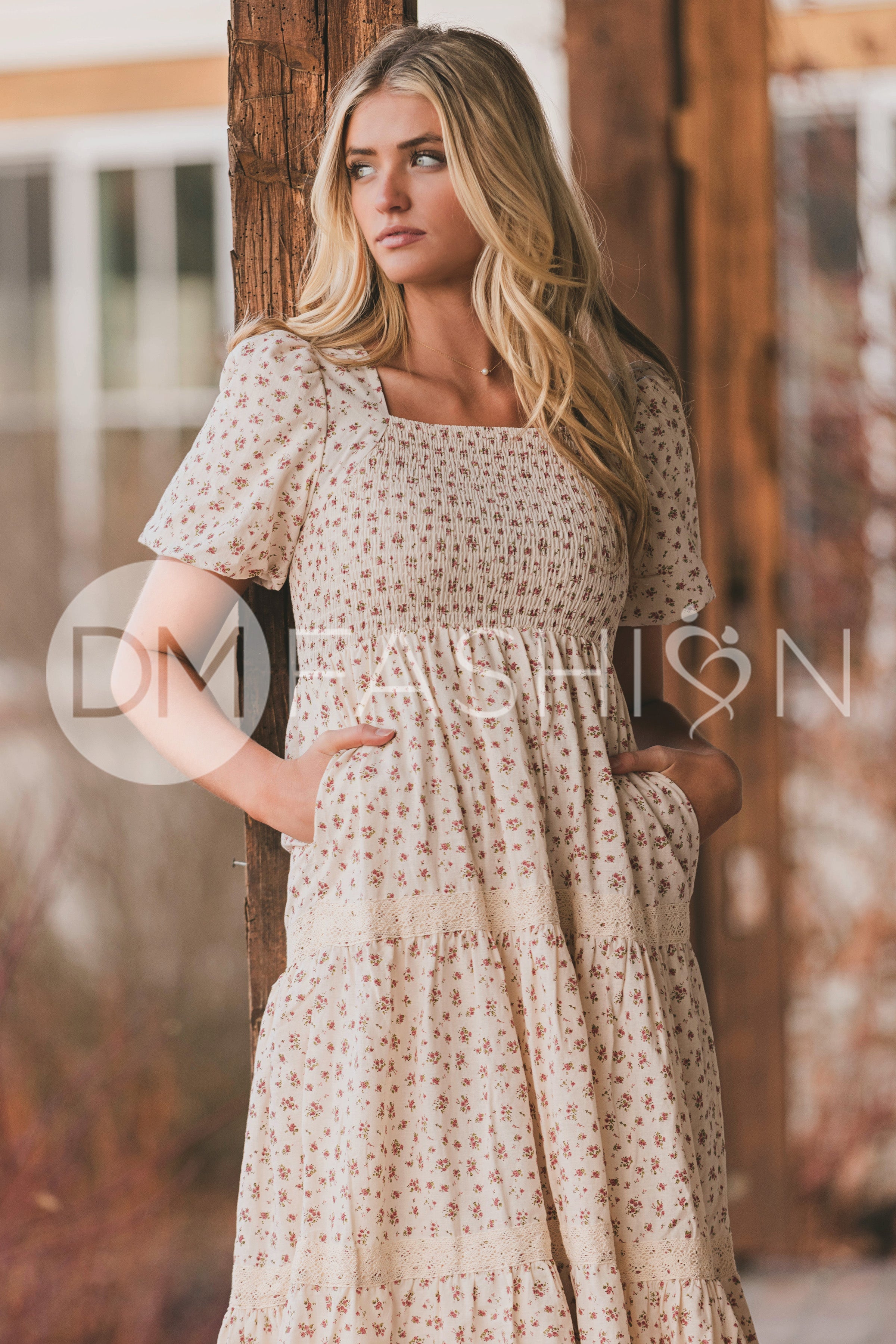 Florence Pink Meadow Midi Dress - DM Exclusive - Maternity Friendly - LOW STOCK