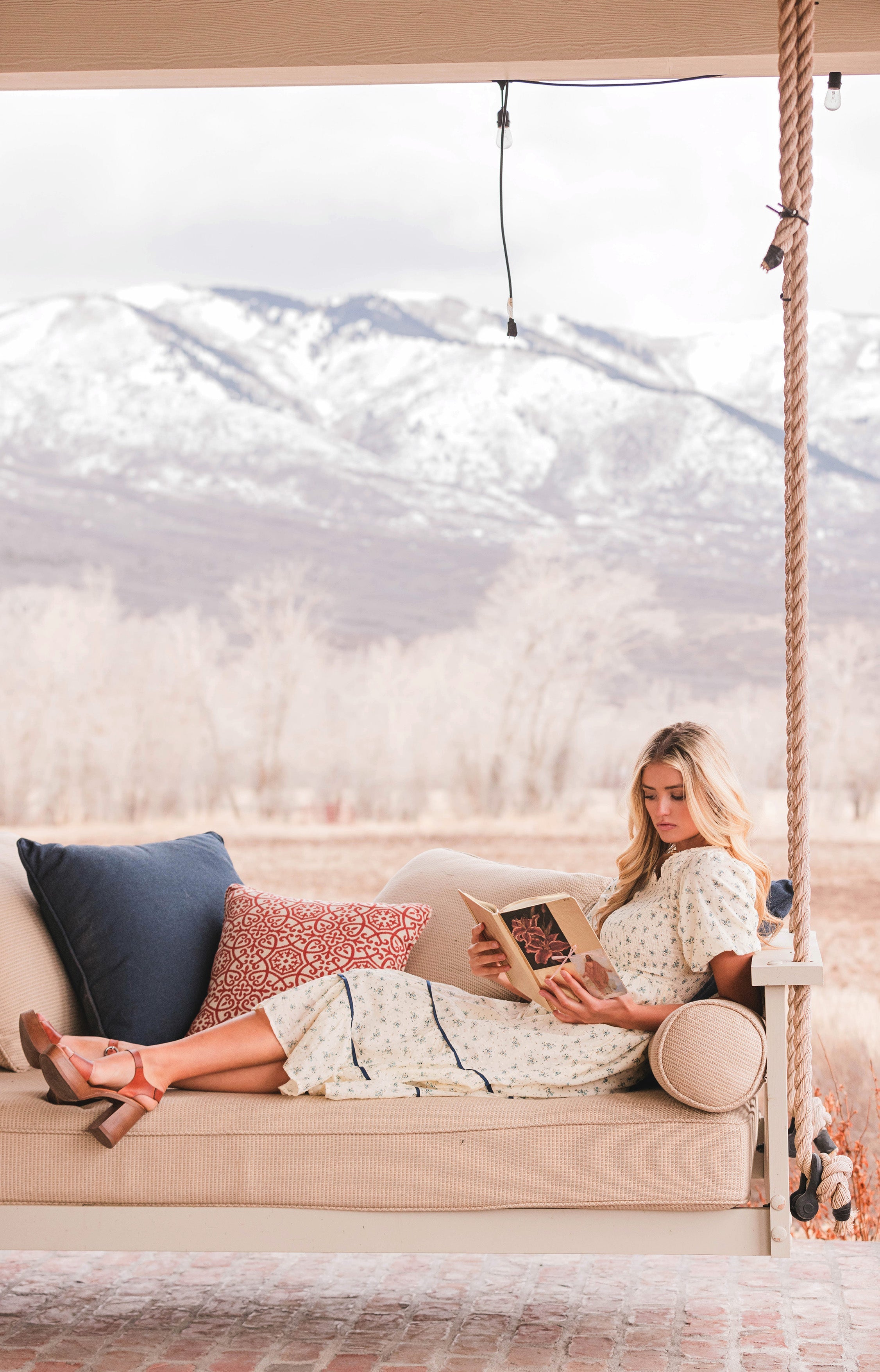 Annabelle Blue Orchard Dress - DM Exclusive -Maternity Friendly - Restocked