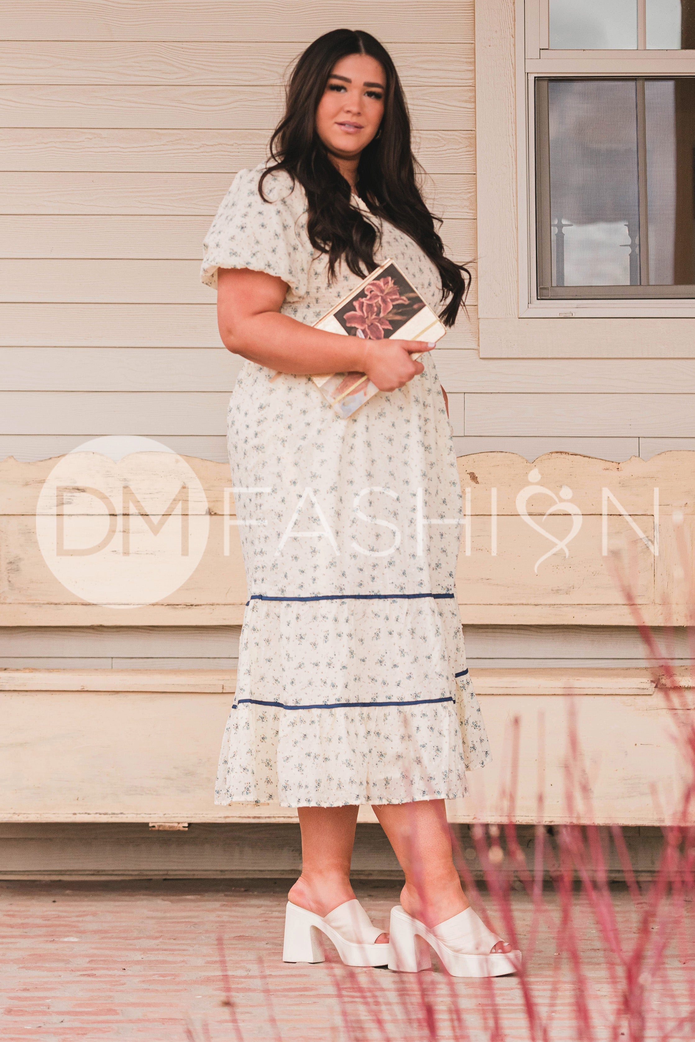 Annabelle Blue Orchard Dress - DM Exclusive -Maternity Friendly - Restocked