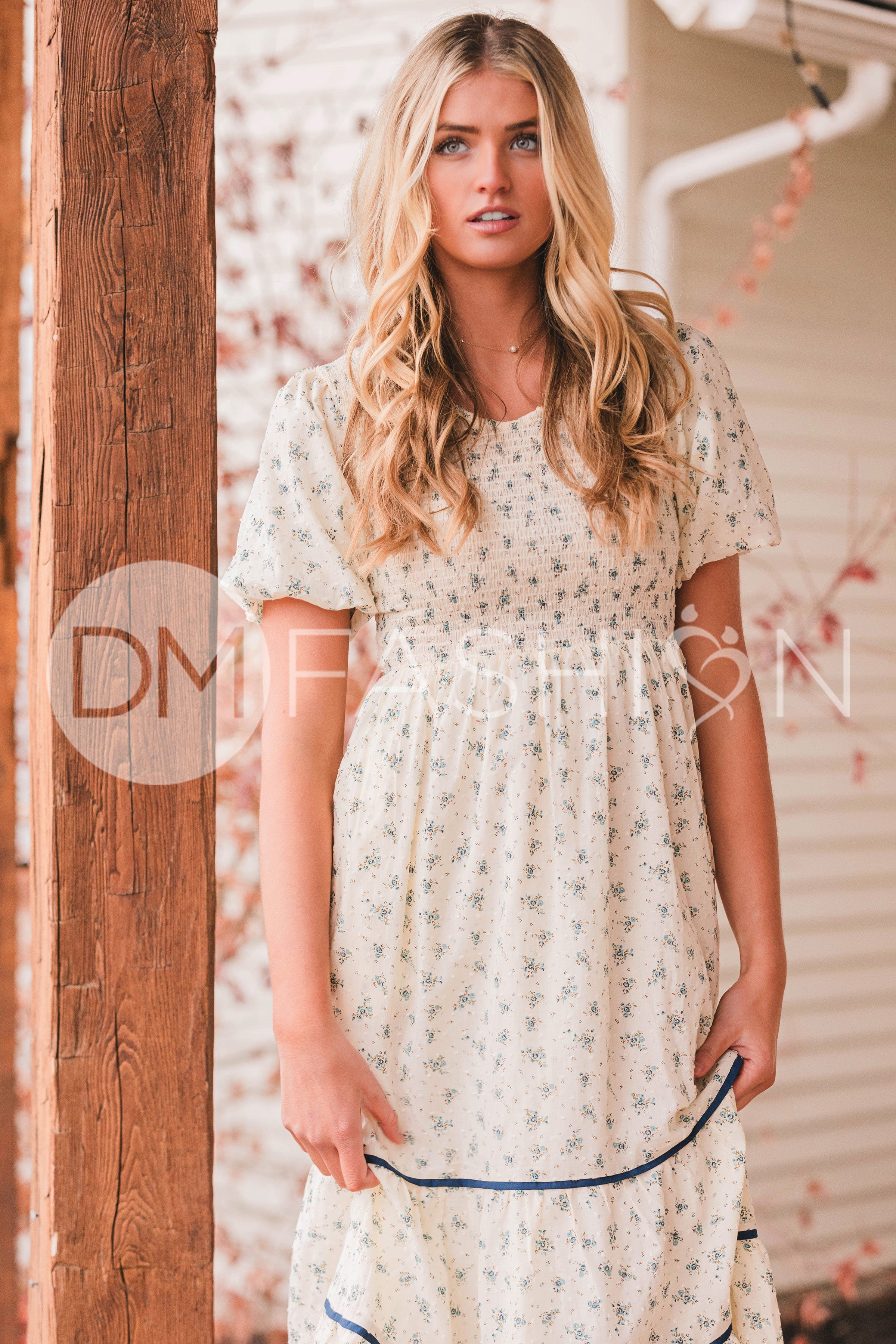 Annabelle Blue Orchard Dress - DM Exclusive -Maternity Friendly - Restocked