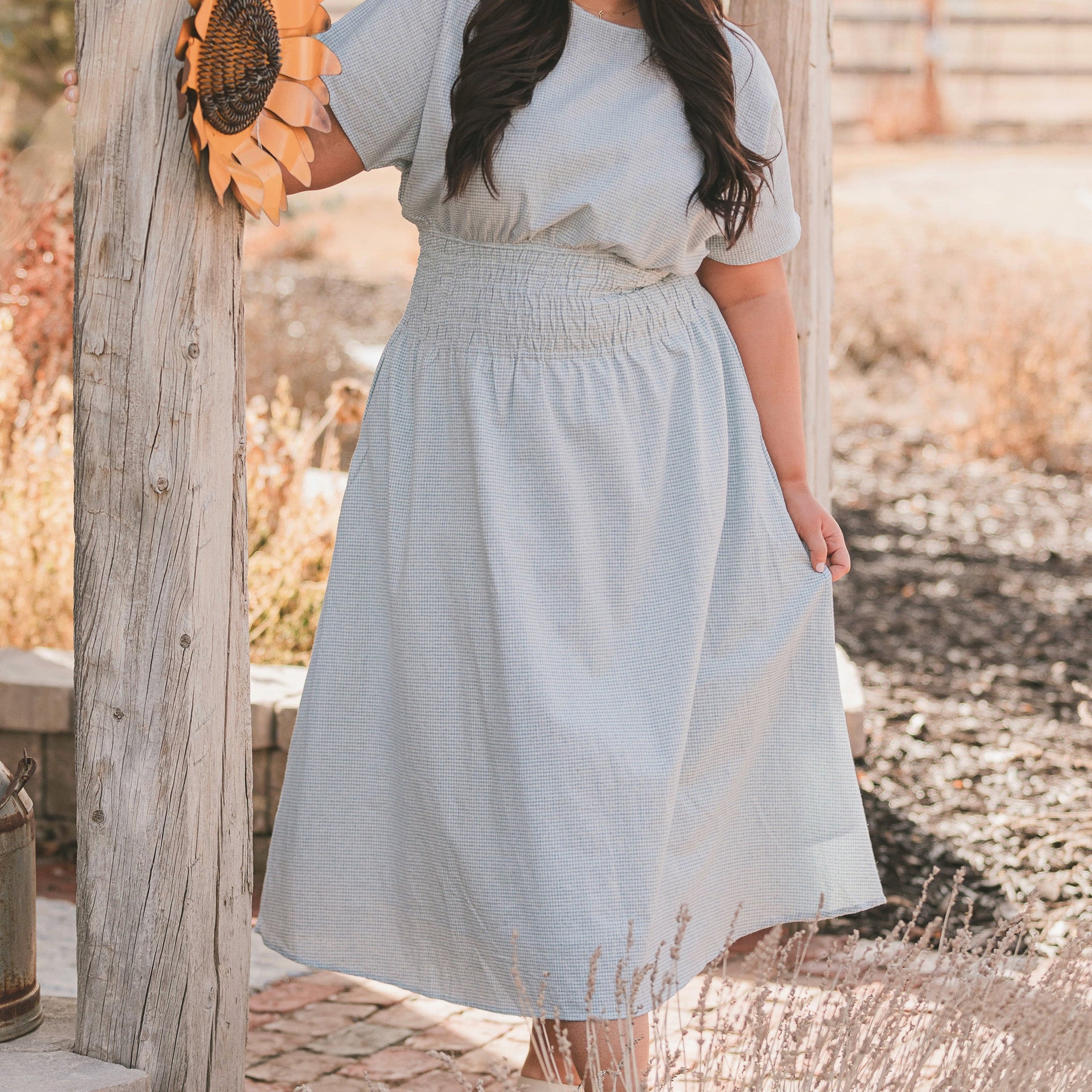 Emma Blue Gingham Maxi Dress - MCO