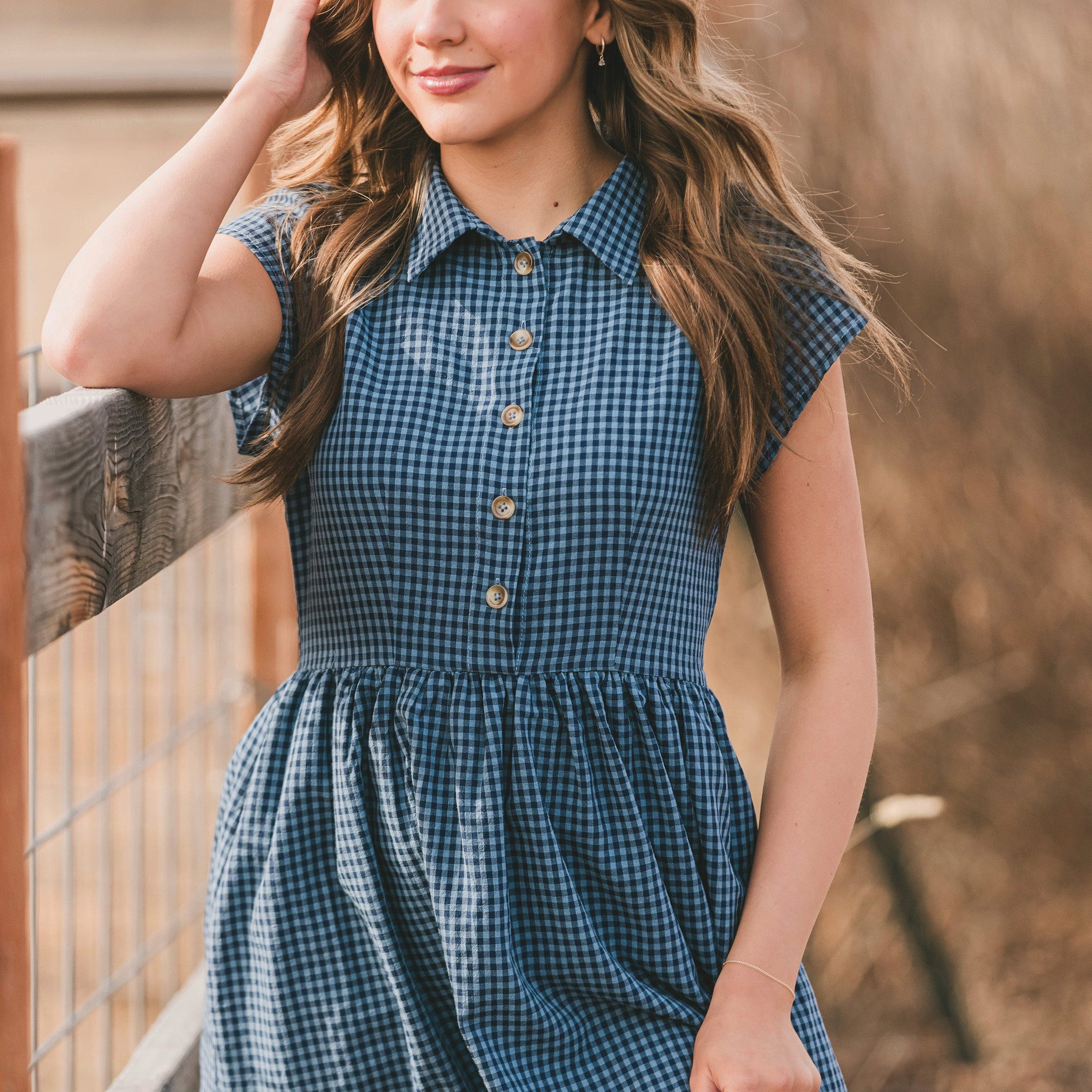 Sabrina Blue Dress - MCO - Nursing Friendly