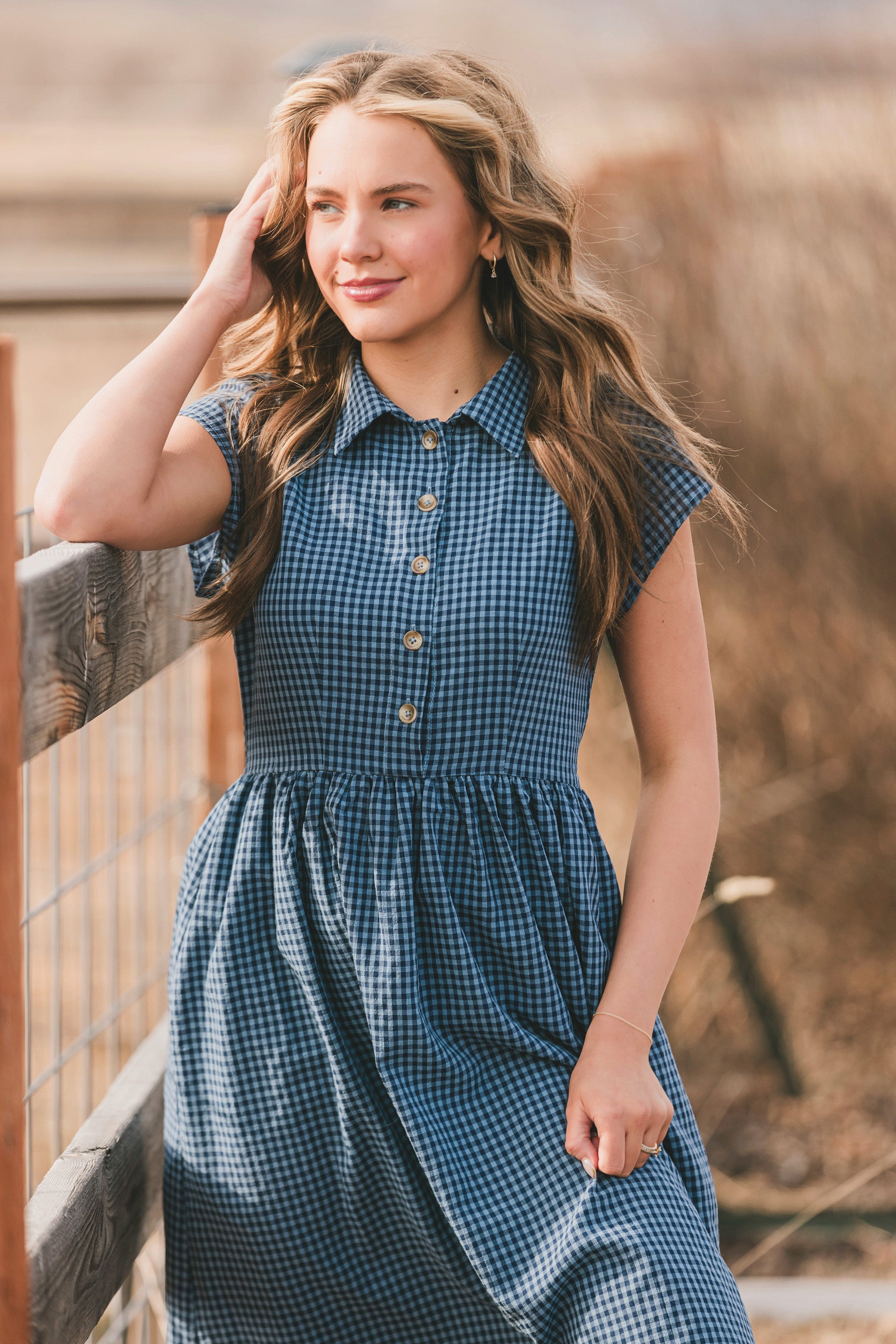 Sabrina Blue Dress - MCO - Nursing Friendly