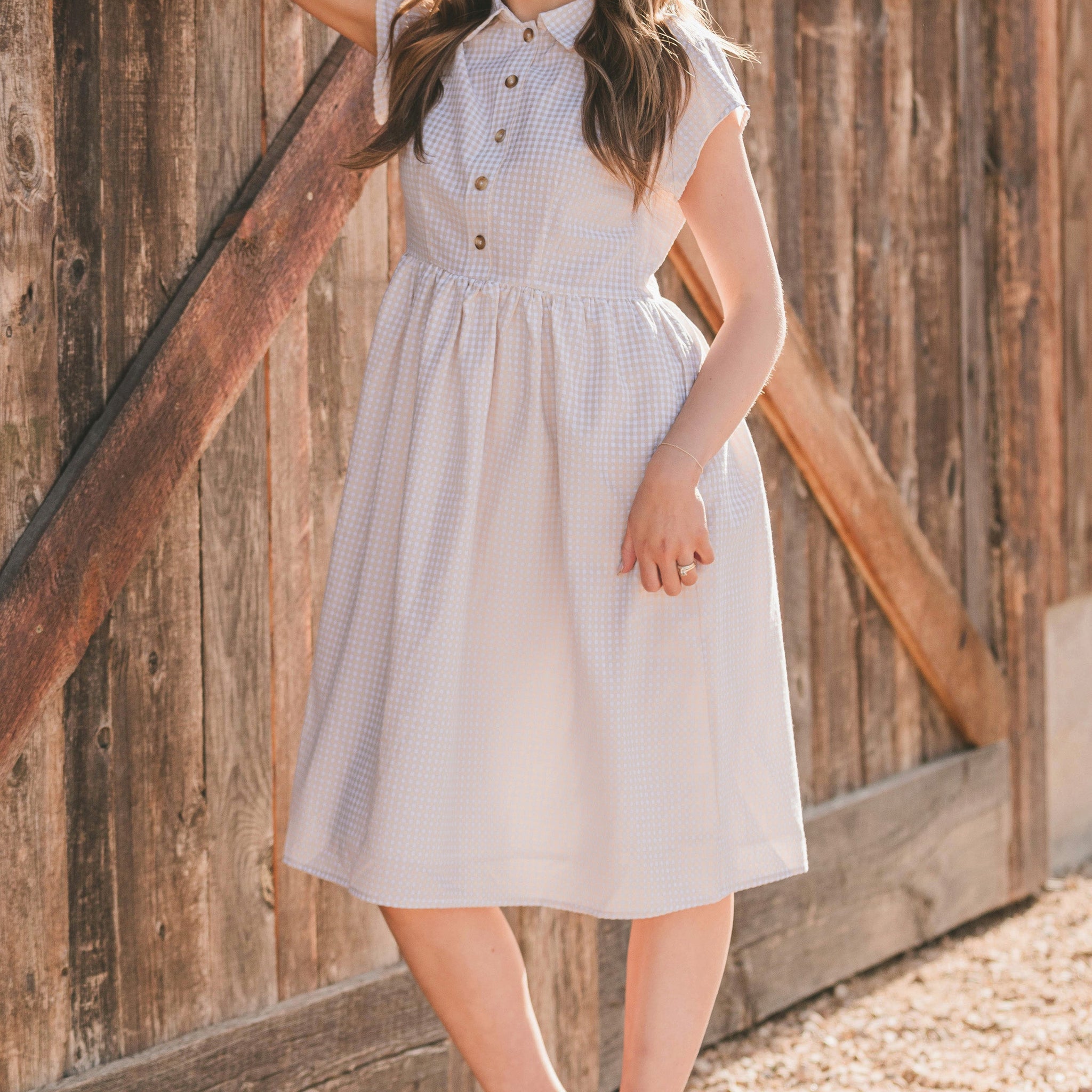 Sabrina Taupe Dress - MCO - Nursing Friendly