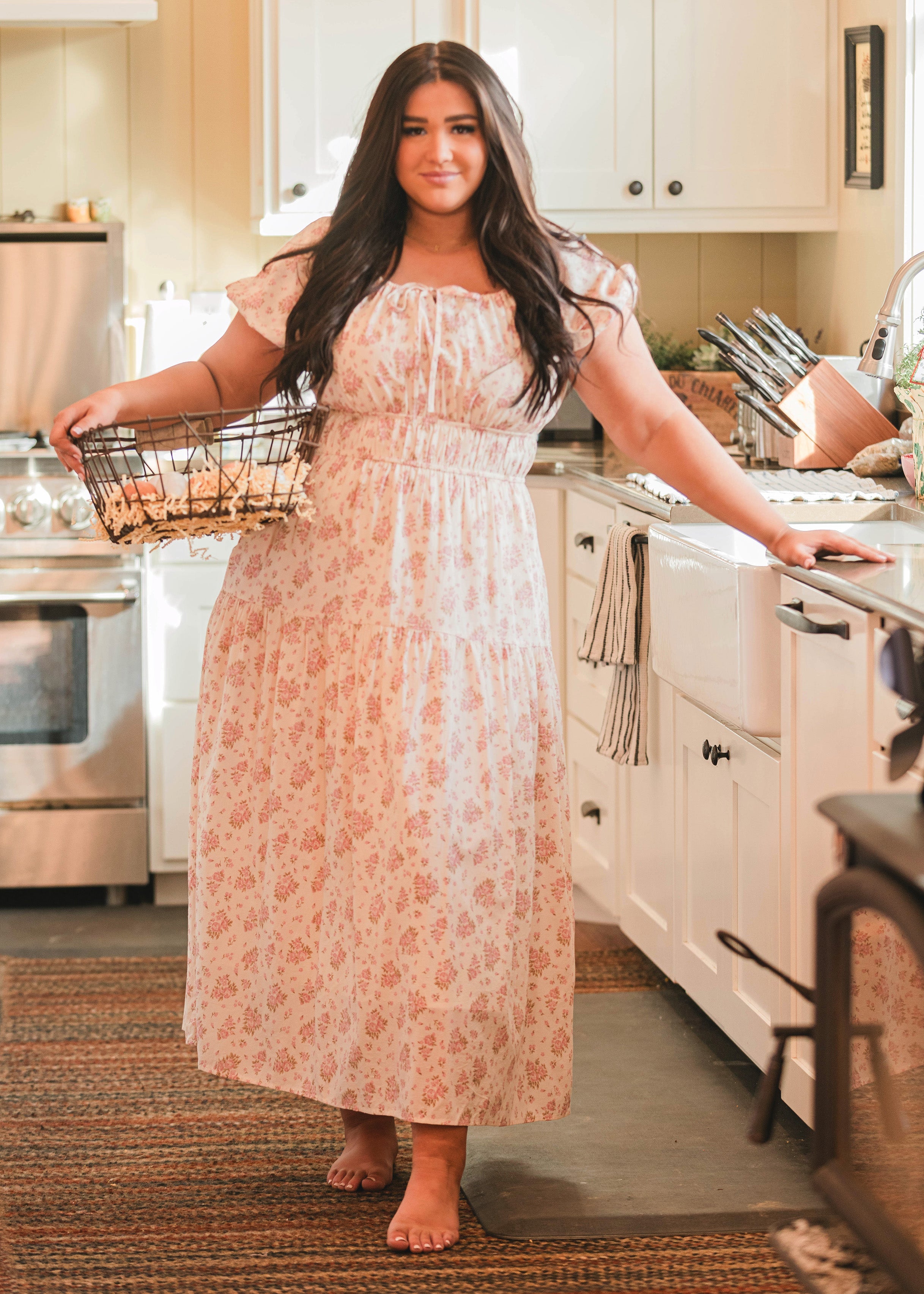 Clementine Pink Chateau Floral Dress - DM Exclusive - Maternity Friendly - Nursing Friendly - LOW STOCK