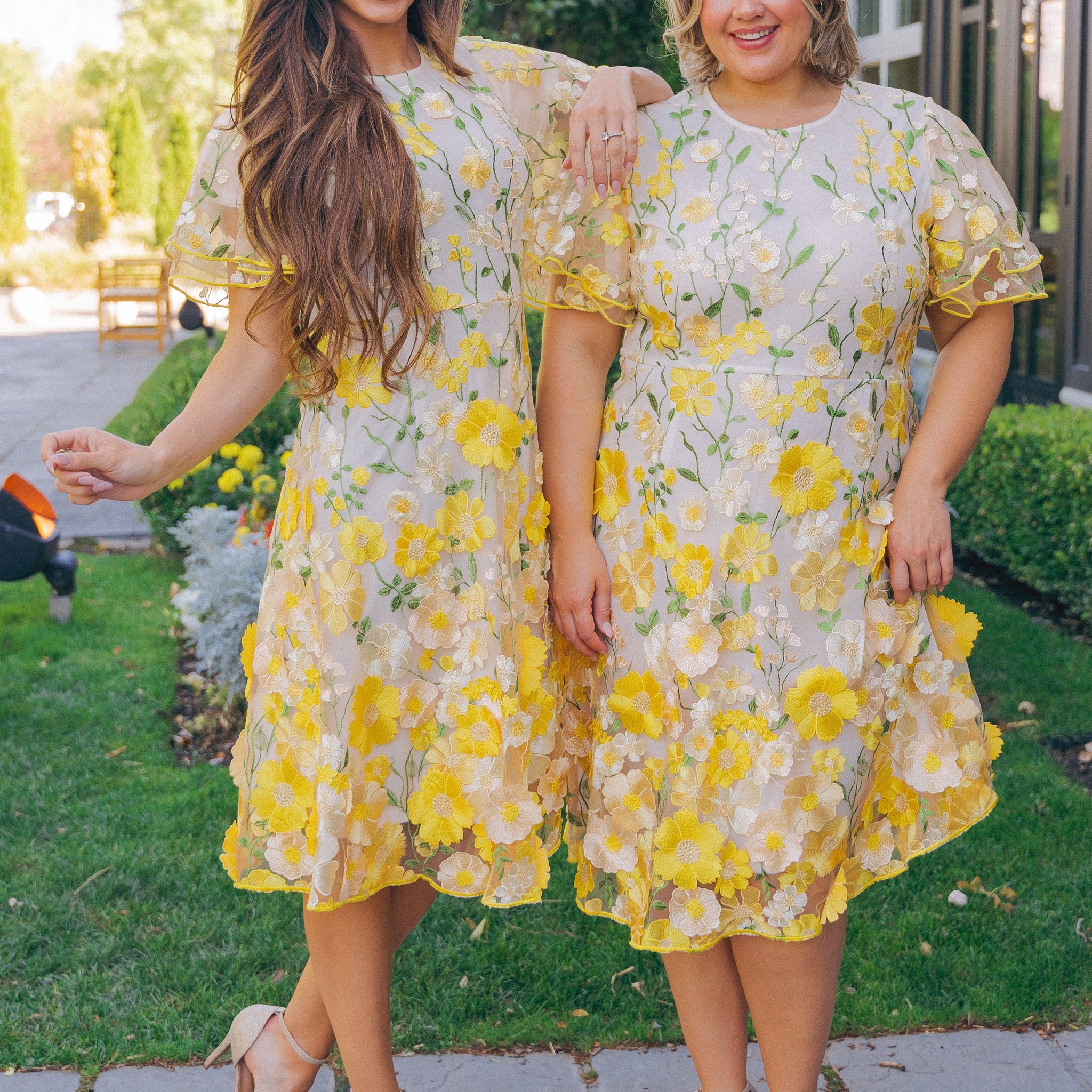 Lillian Duchess Yellow Floral Dress - DM Exclusive