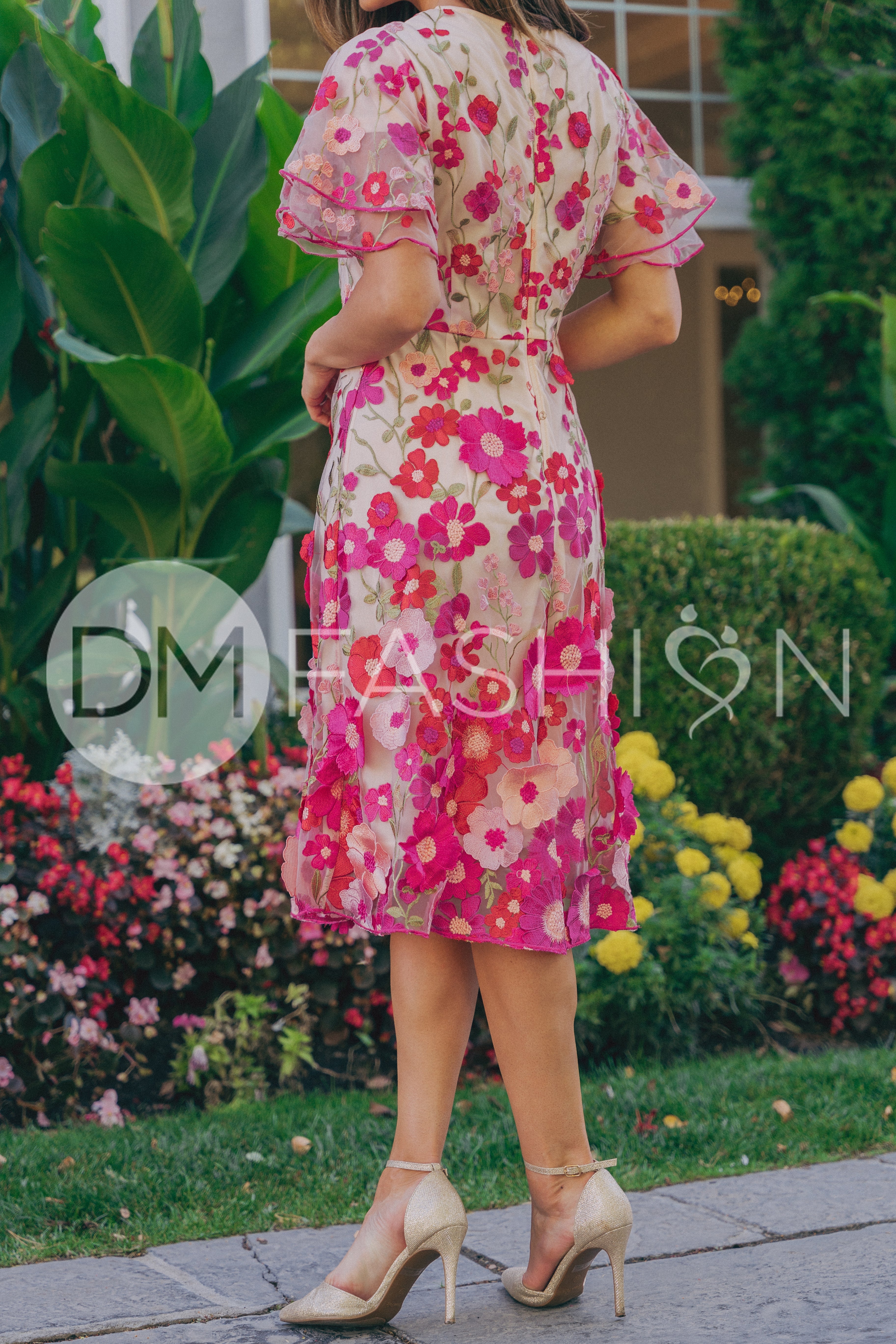 Lillian Duchess Hot Pink Floral Dress - DM Exclusive - LOW STOCK