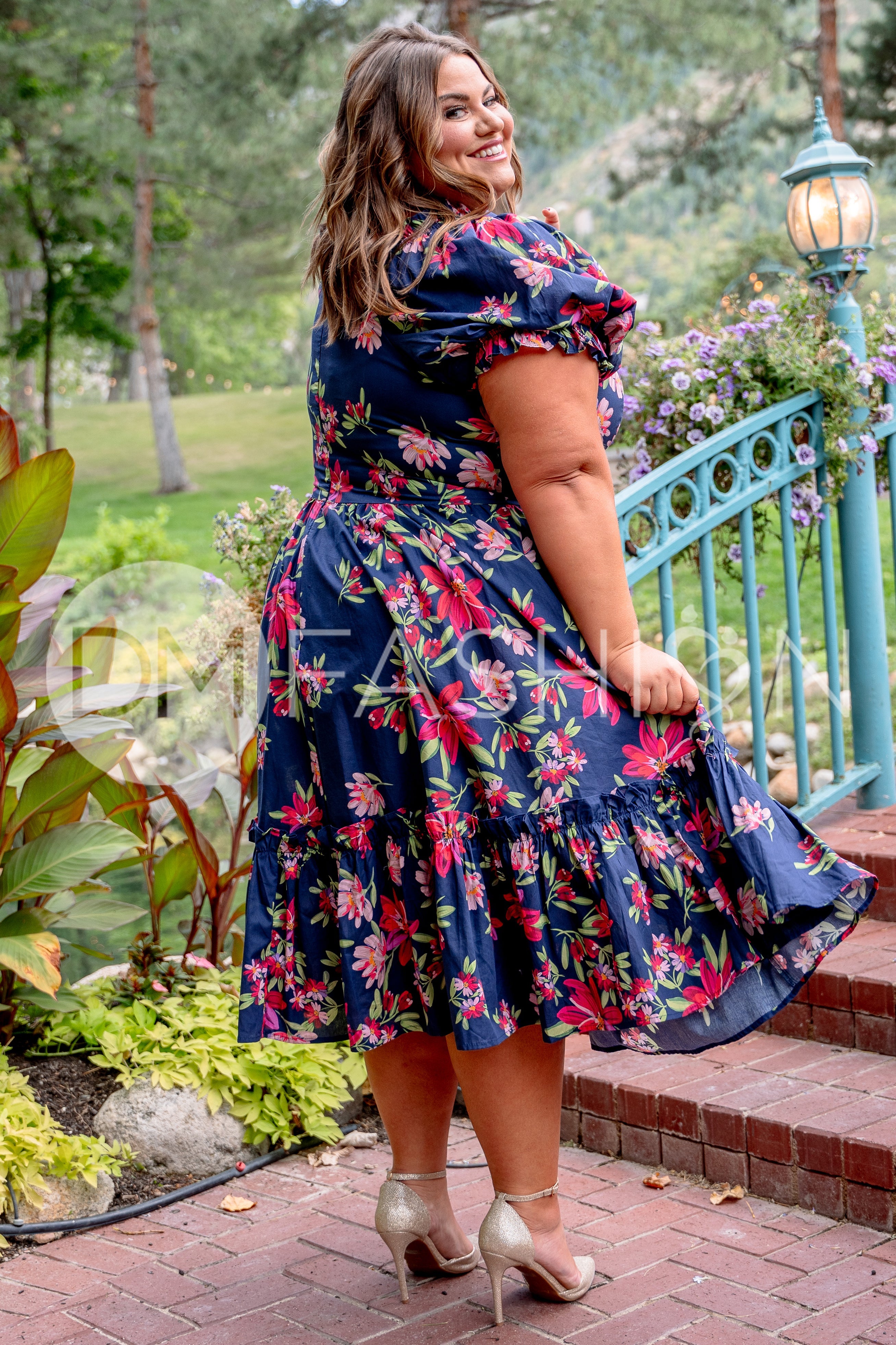 Avril Navy Petals Floral Dress - DM Exclusive