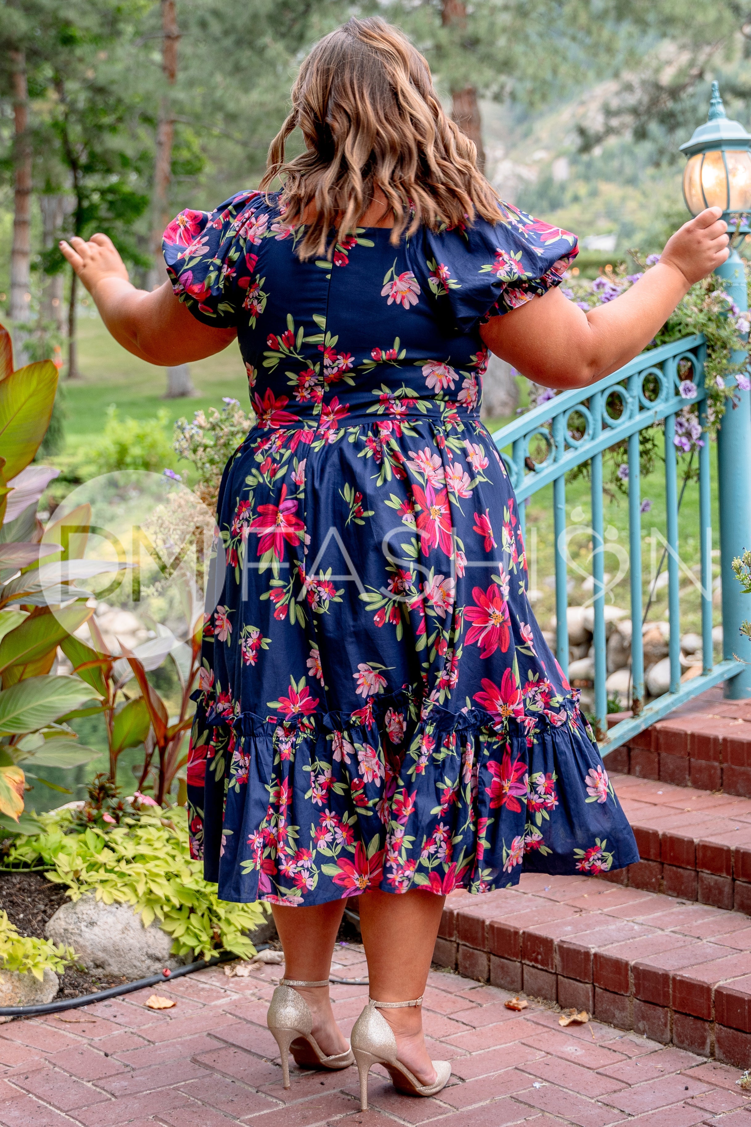 Avril Navy Petals Floral Dress - DM Exclusive
