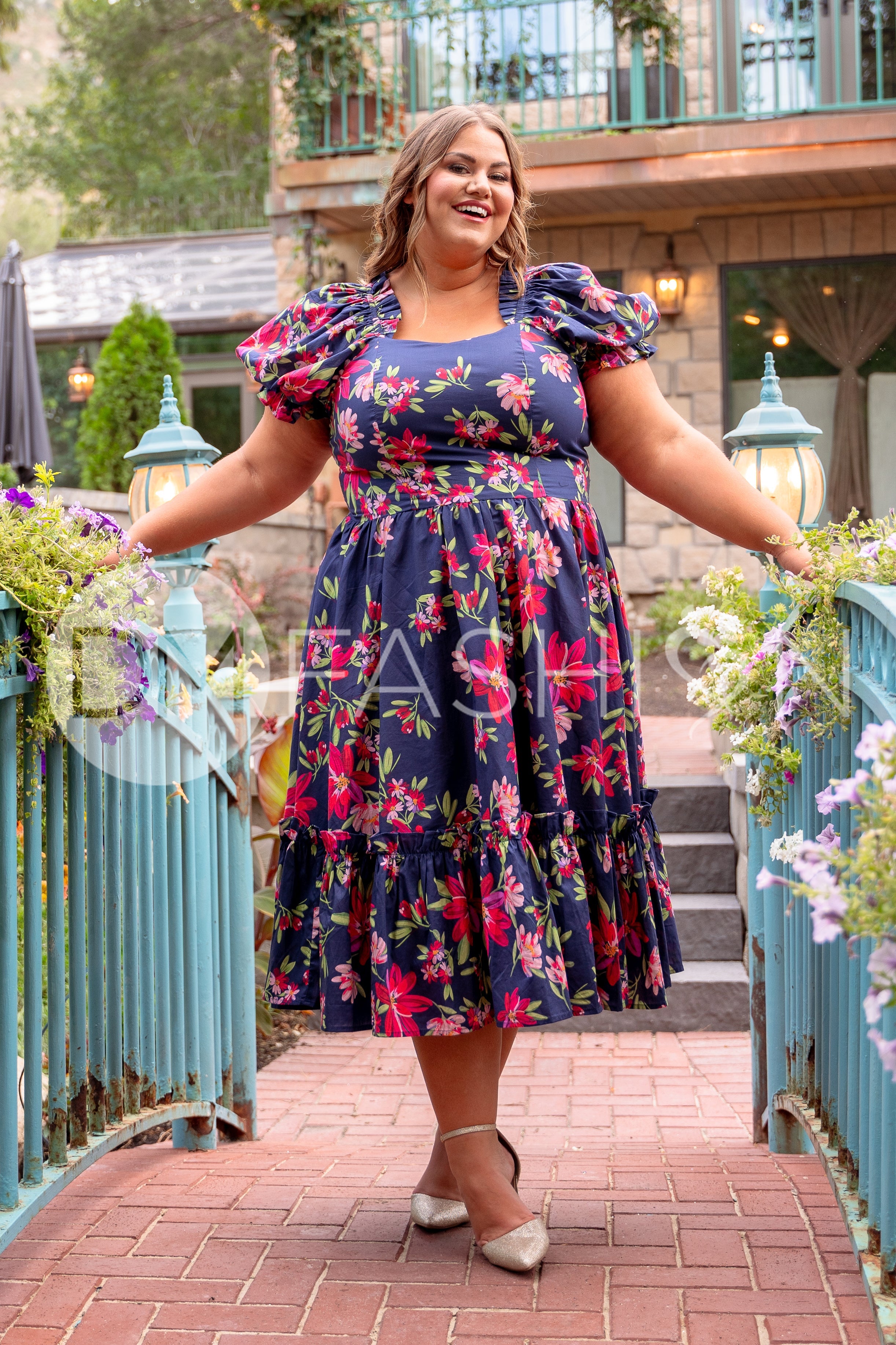 Avril Navy Petals Floral Dress - DM Exclusive