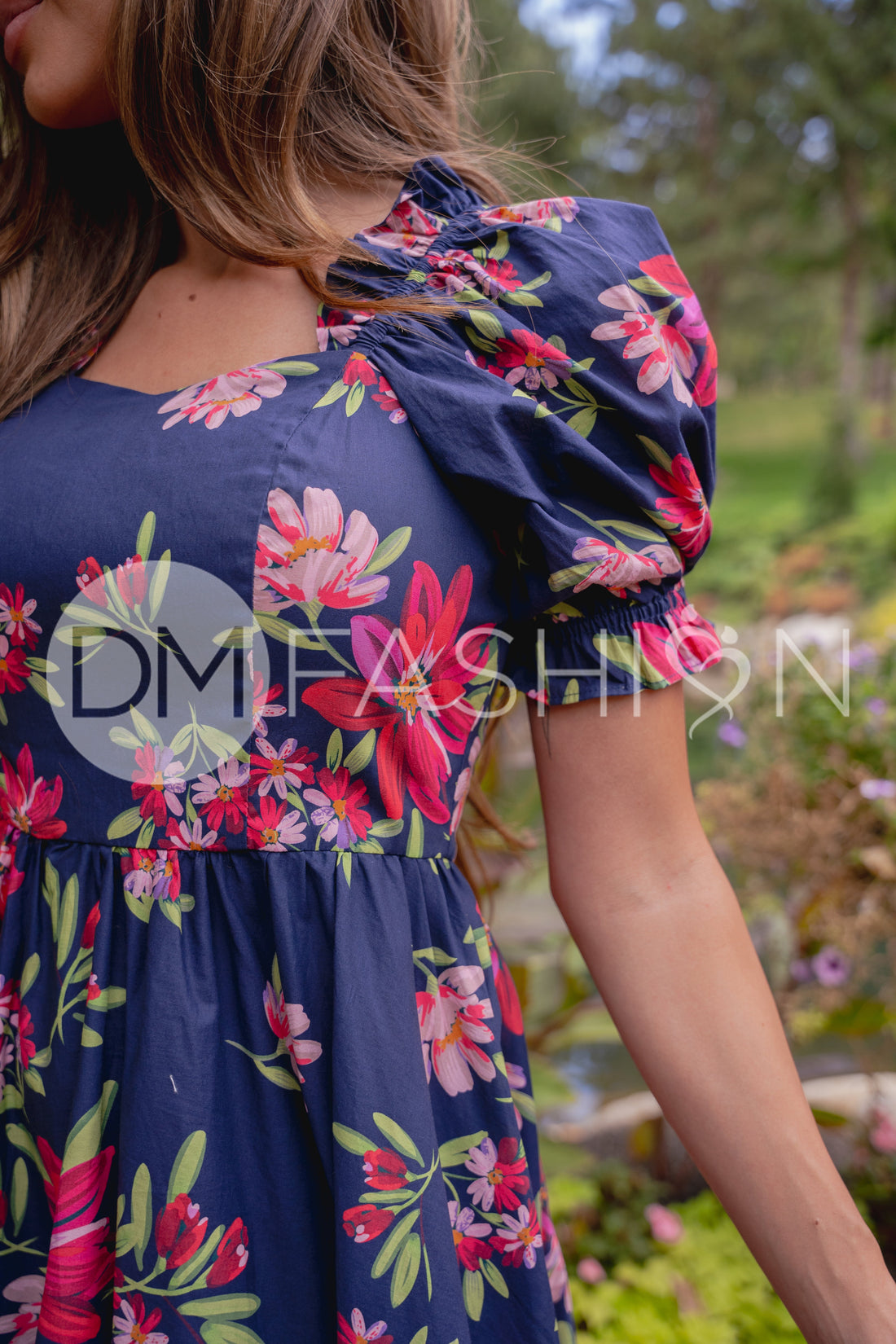 Avril Navy Petals Floral Dress - DM Exclusive