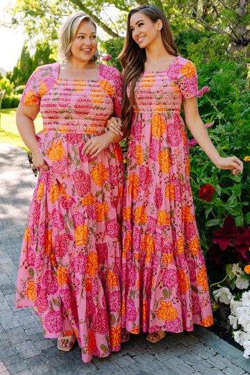 Jaelyn Pink Floral - DM Exclusive - Maternity Friendly - Restocked - LOW STOCK