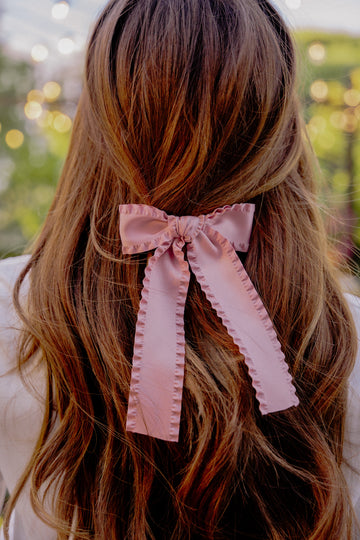 Mauve Bow w/ Ruffle Edge
