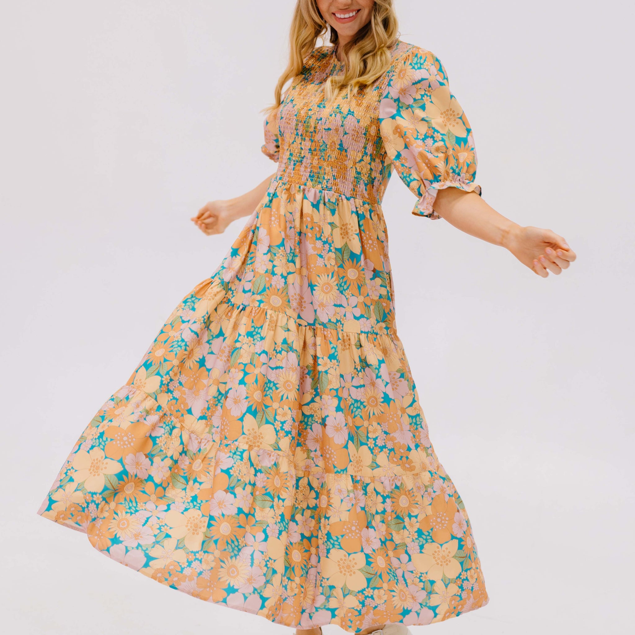 Calliope Retro Floral Dress - DM Exclusive - Maternity Friendly - FINAL SALE