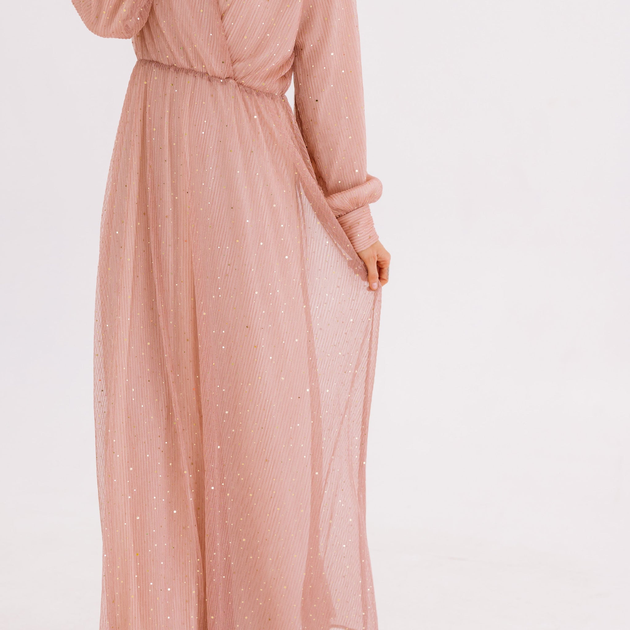 Jasmine Pink Champagne Sequin Gown - DM Exclusive - Nursing Friendly - Maternity Friendly