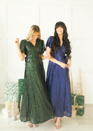 Aria Navy Sequin Dress - DM Exclusive - Nursing Friendly - Maternity Friendly - FINAL SALE