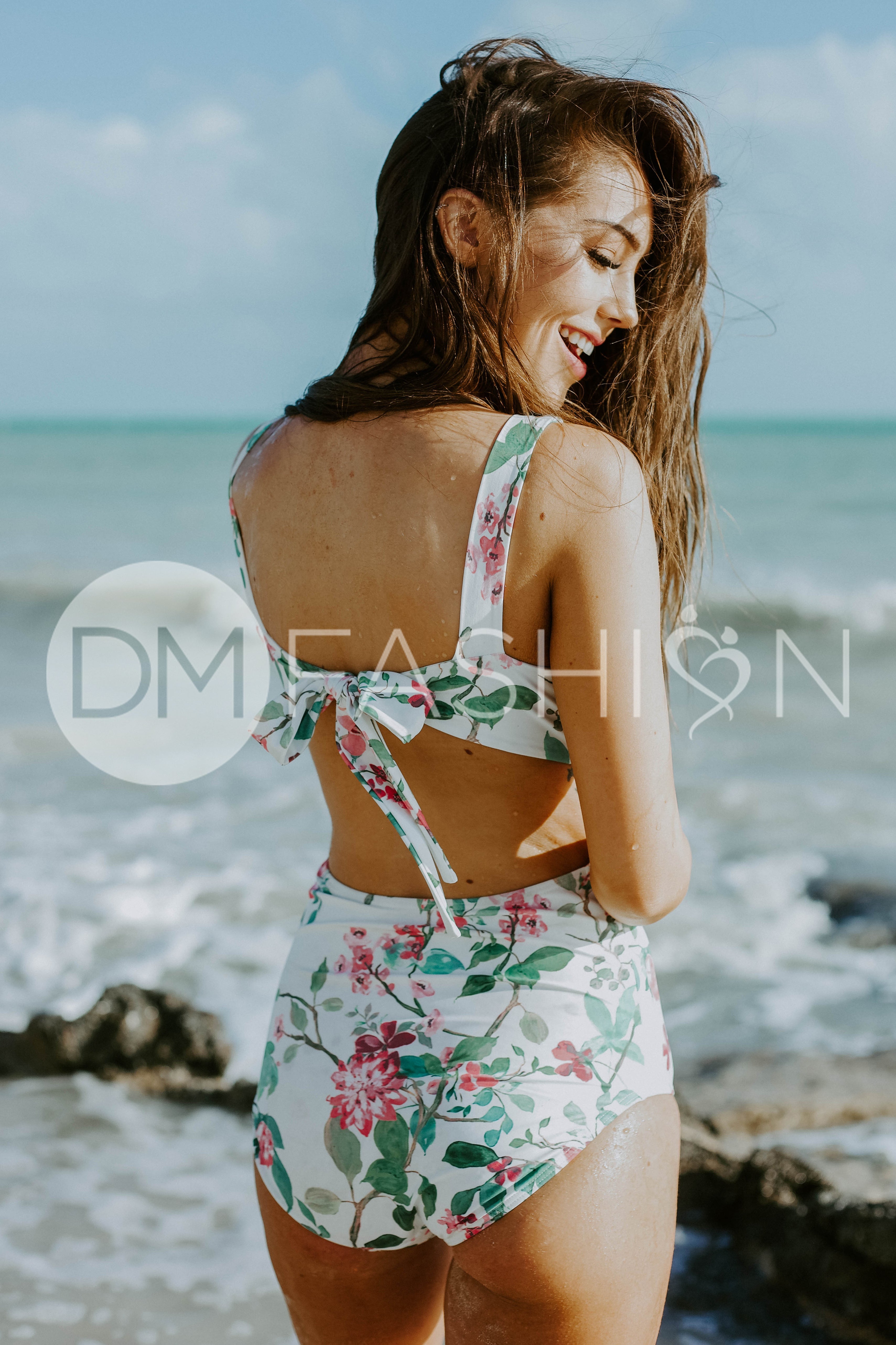 Scoop Neck Back Tie One Piece - Dahlila Rose - FINAL SALE - LOW STOCK